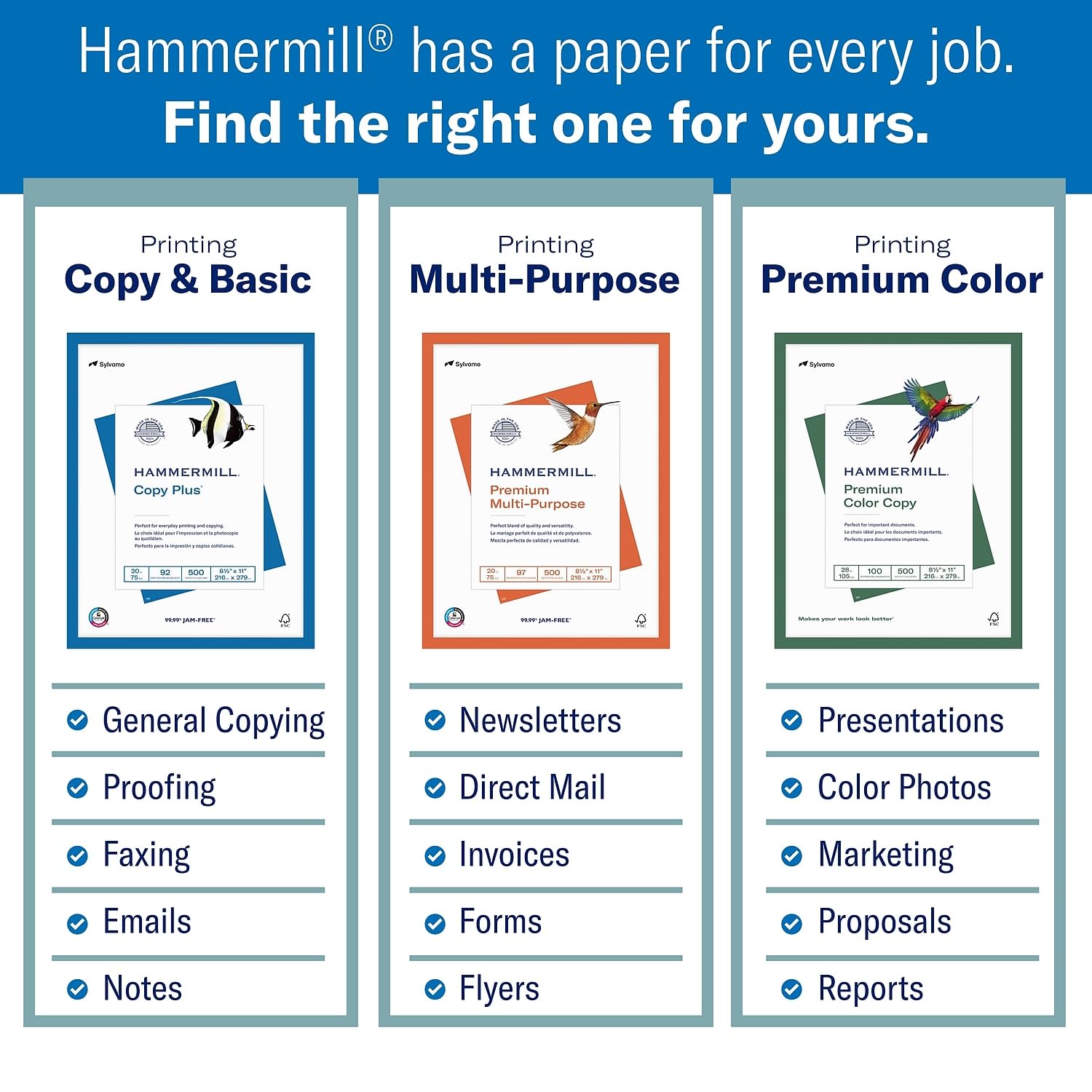 Hammermill Premium 28 lb Laser Printer Paper 8.5 x 11, 4000 Sheets (8 Reams) - 98 Bright White, Made in USA - Ideal for Office Documents, Presentations & Professional Printing