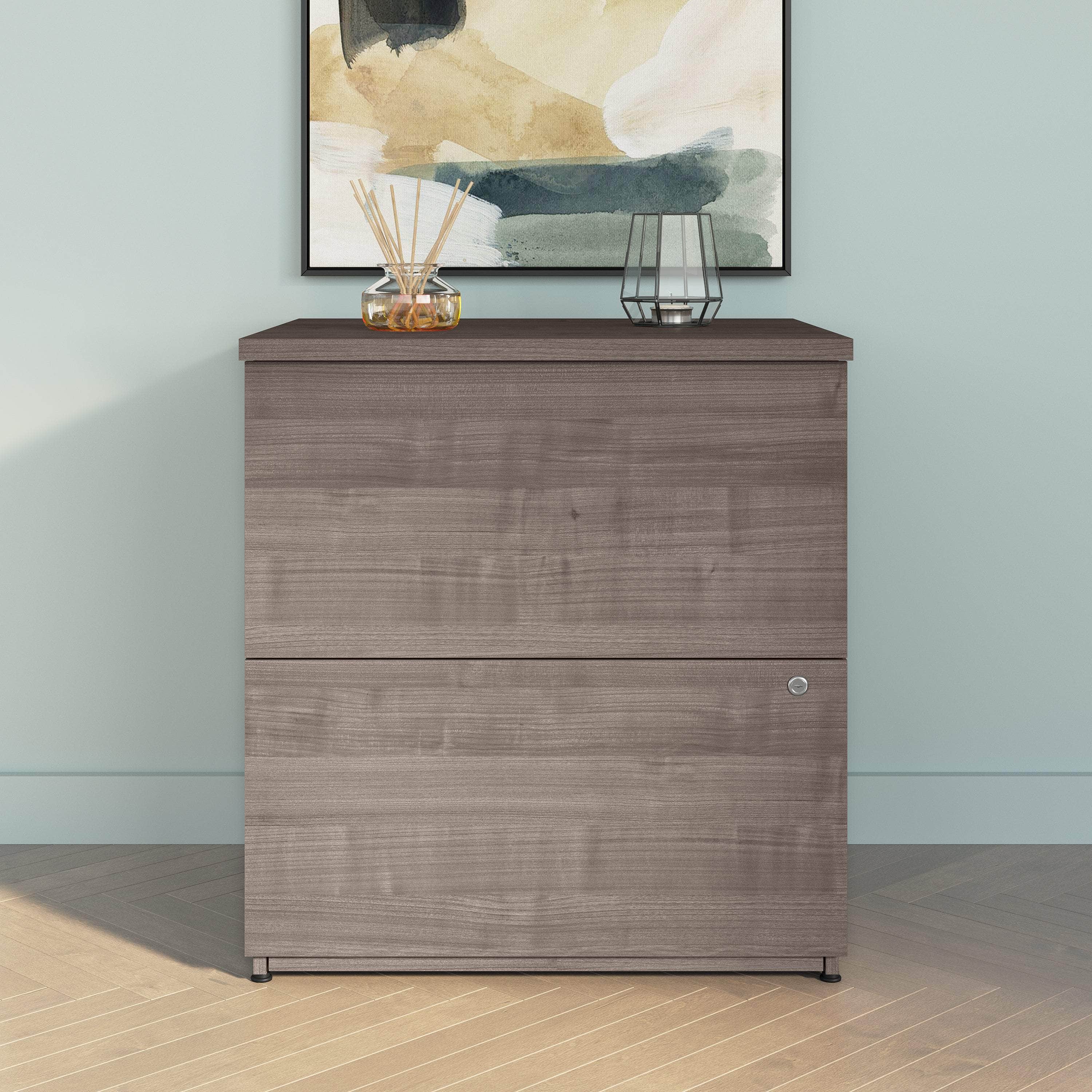 Ridgeley 28W 2-Drawer Lateral File Cabinet - 3 Colors (Black, Gray, White) - Office Storage & Document Organization Solution for Home & Business Workspaces