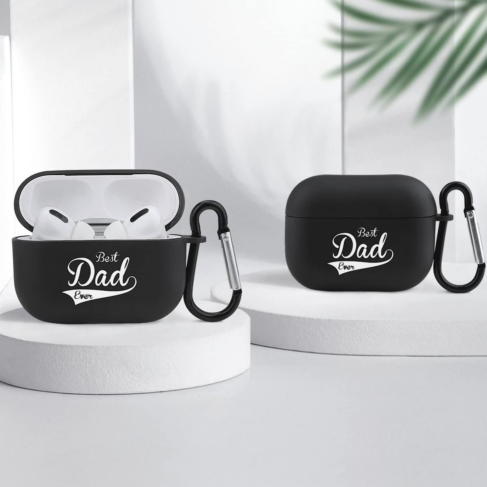 Best DAD Ever AirPods Pro Case - Shockproof TPU Protective Cover for Bluetooth Headset Charging Case (Black) - Perfect Gift for Father's Day, Birthday & Daily Commute Protection
