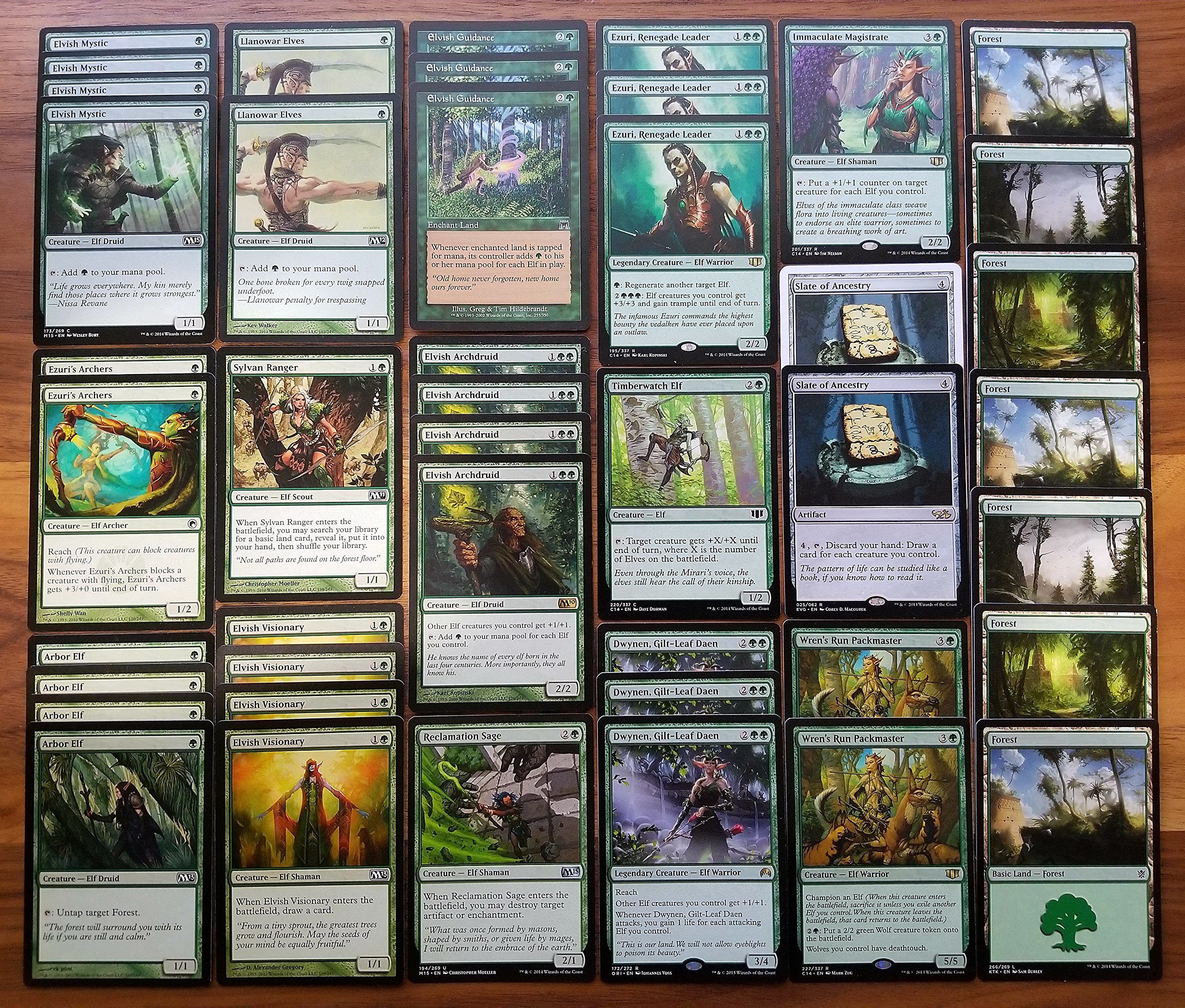 Magic The Gathering Green Elf Ramp & Overwhelm Deck - Custom MTG Elf Tribal Commander Deck for Fast Mana & Aggressive Play | Perfect for Commander, Modern & Casual Magic Games