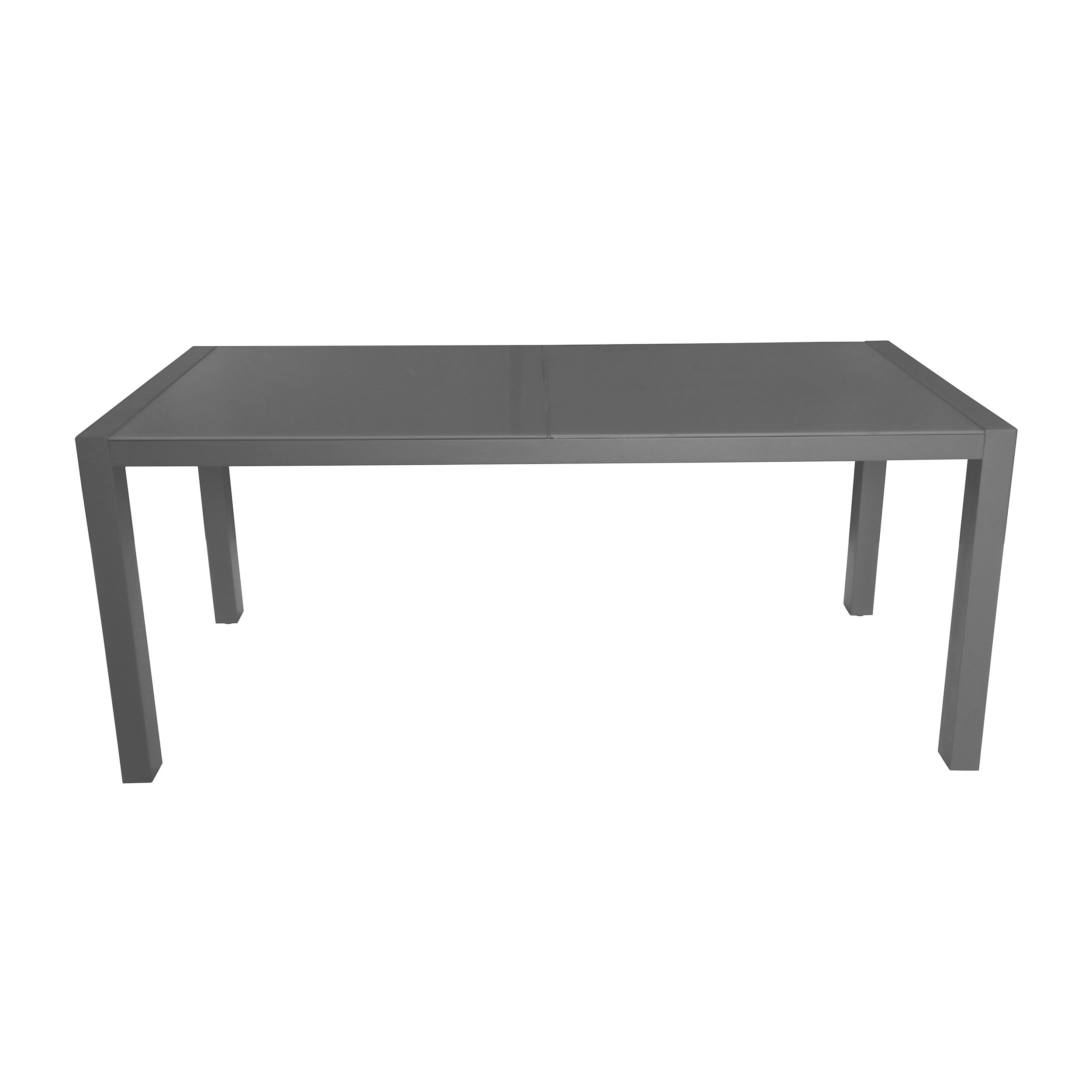 Christopher Knight Home Eli Outdoor Tempered Glass Dining Table with Aluminum Frame - Weather-Resistant Gray Patio Furniture for Backyard, Garden & Poolside Dining