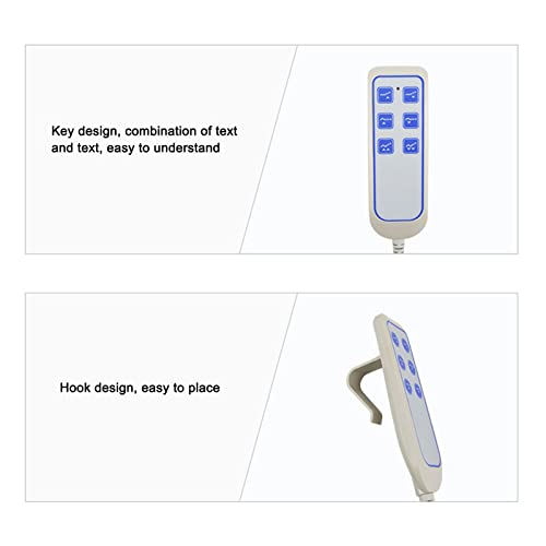 6 Button Remote Hand Control with 8 Pin Plug - Electric Push Rod Controller for Adjustable Beds, Recliners & Sofas | Perfect for Home Healthcare and Relaxation