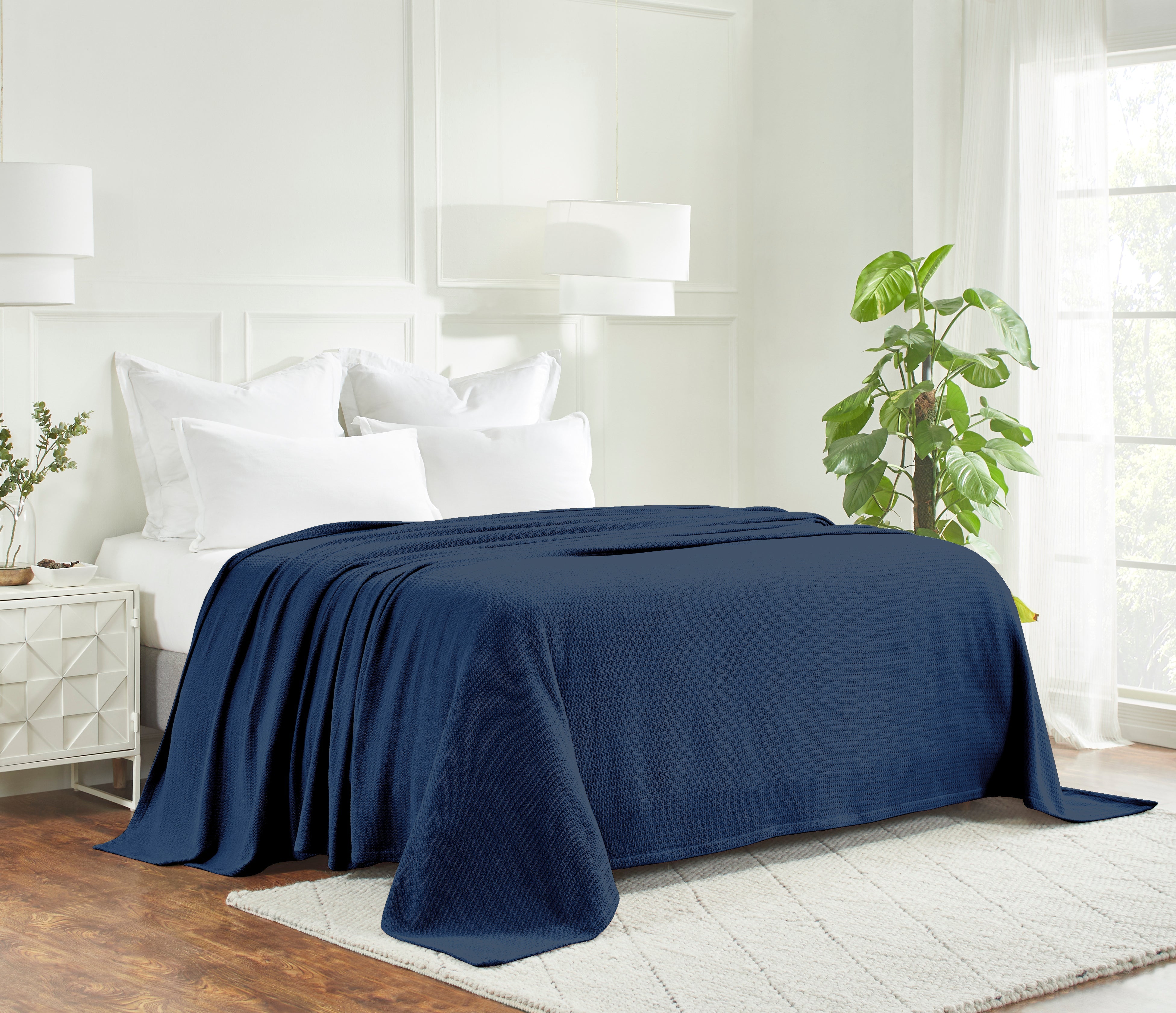 Premium Textured Cotton Waffle Weave Blanket - Soft & Breathable Throw for Bed, Sofa & Couch - Cozy Home Decor Gift for All Seasons