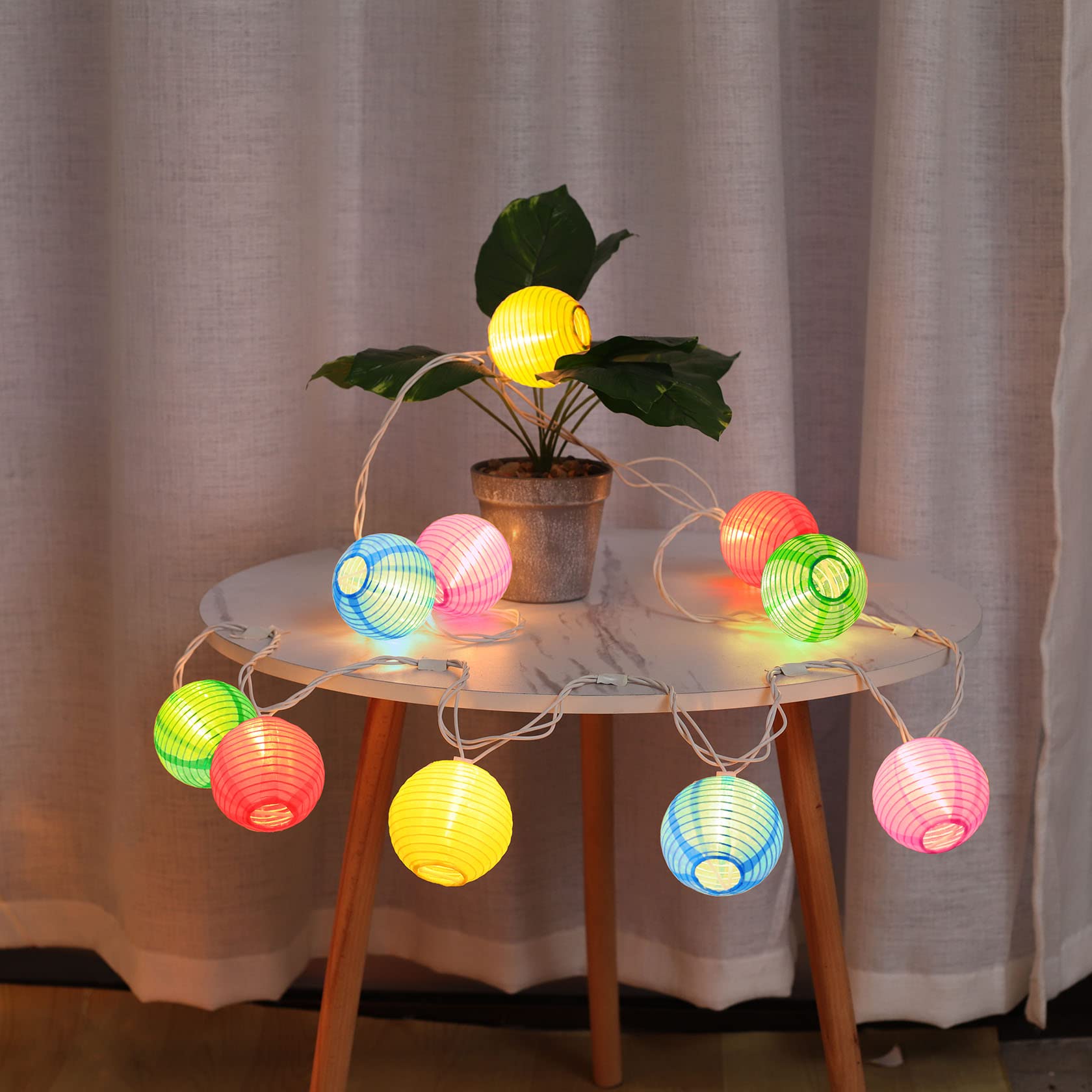 UL Listed 9.83FT Lantern String Lights with 3 Inch Colorful Mini Lanterns - Outdoor Hanging Lights for Patio, Garden, Bedroom & Party Decor | Perfect for Wedding, Christmas, Backyard, Porch and Festival Lighting
