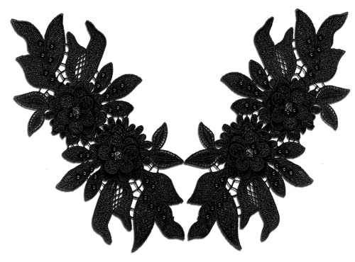 black flower-2pcs