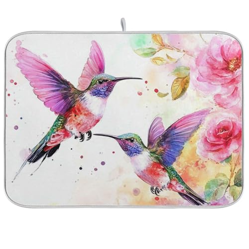 Watercolor Red Hummingbird