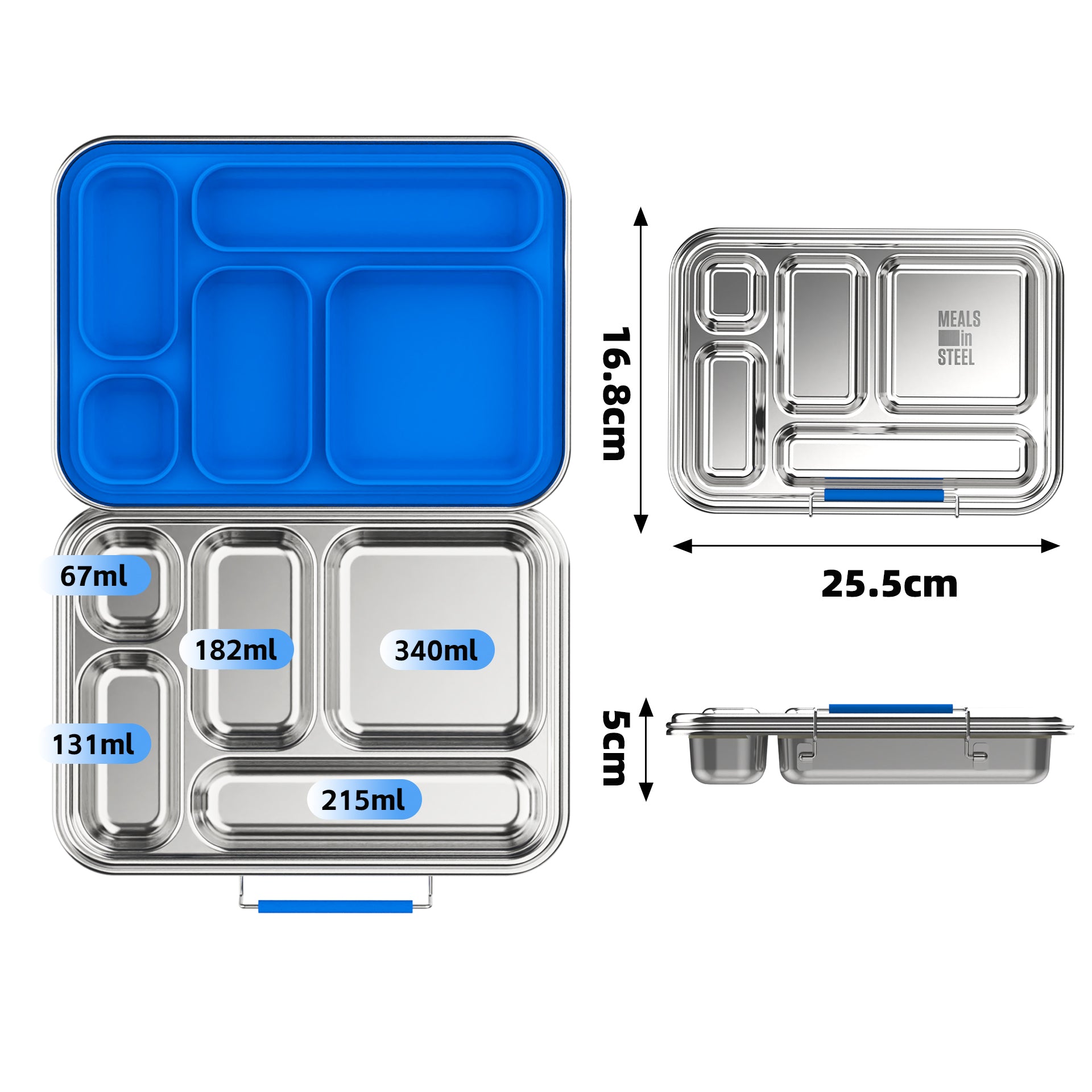 Leakproof 5-Compartment Stainless Steel Bento Lunch Box for Kids - 935ml (32oz) | Eco-Friendly & Durable Meal Container | Perfect for School, Picnics & Travel