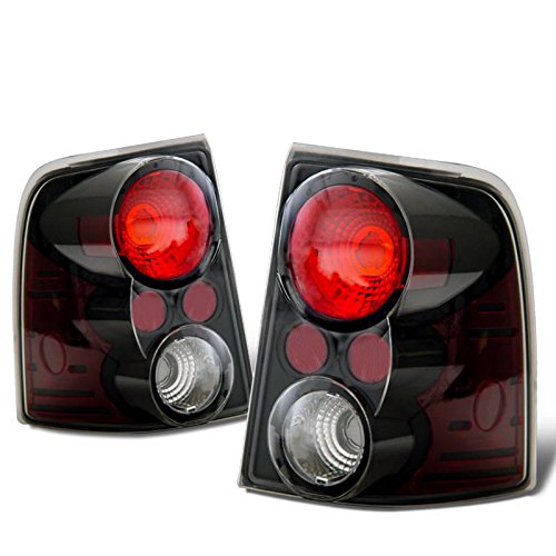 Ford Explorer Black Euro Tail Lights Assembly Set - Pair (Left Driver & Right Passenger Side) Replacement | Durable & Stylish Upgrade for Enhanced Night Visibility & Safety