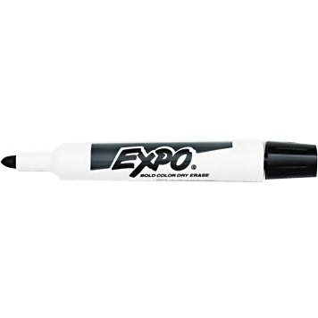 EXPO Original Dry Erase Markers, Black Bullet Tip Whiteboard Markers, 12-Pack for Office, Classroom & Home Use - Ideal for Presentations, Teaching & Daily Planning