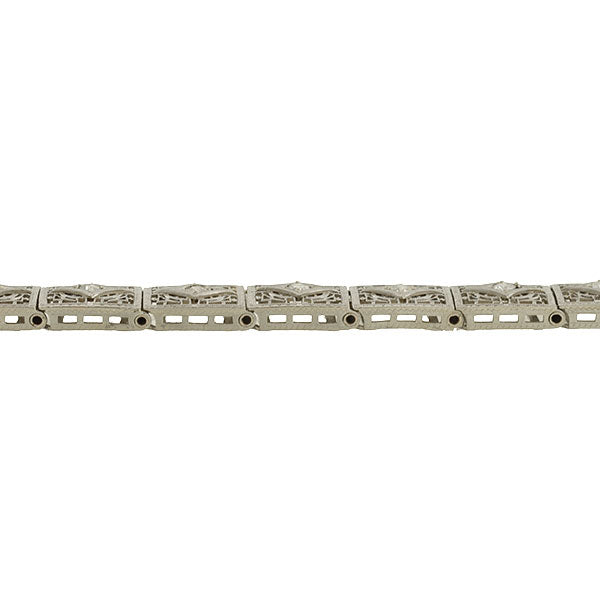 Art Deco 14kt Gold & Platinum Diamond Filigree Line Bracelet - 1.15 Carat Total Weight - Vintage Jewelry for Women - Perfect for Weddings, Anniversaries & Special Occasions