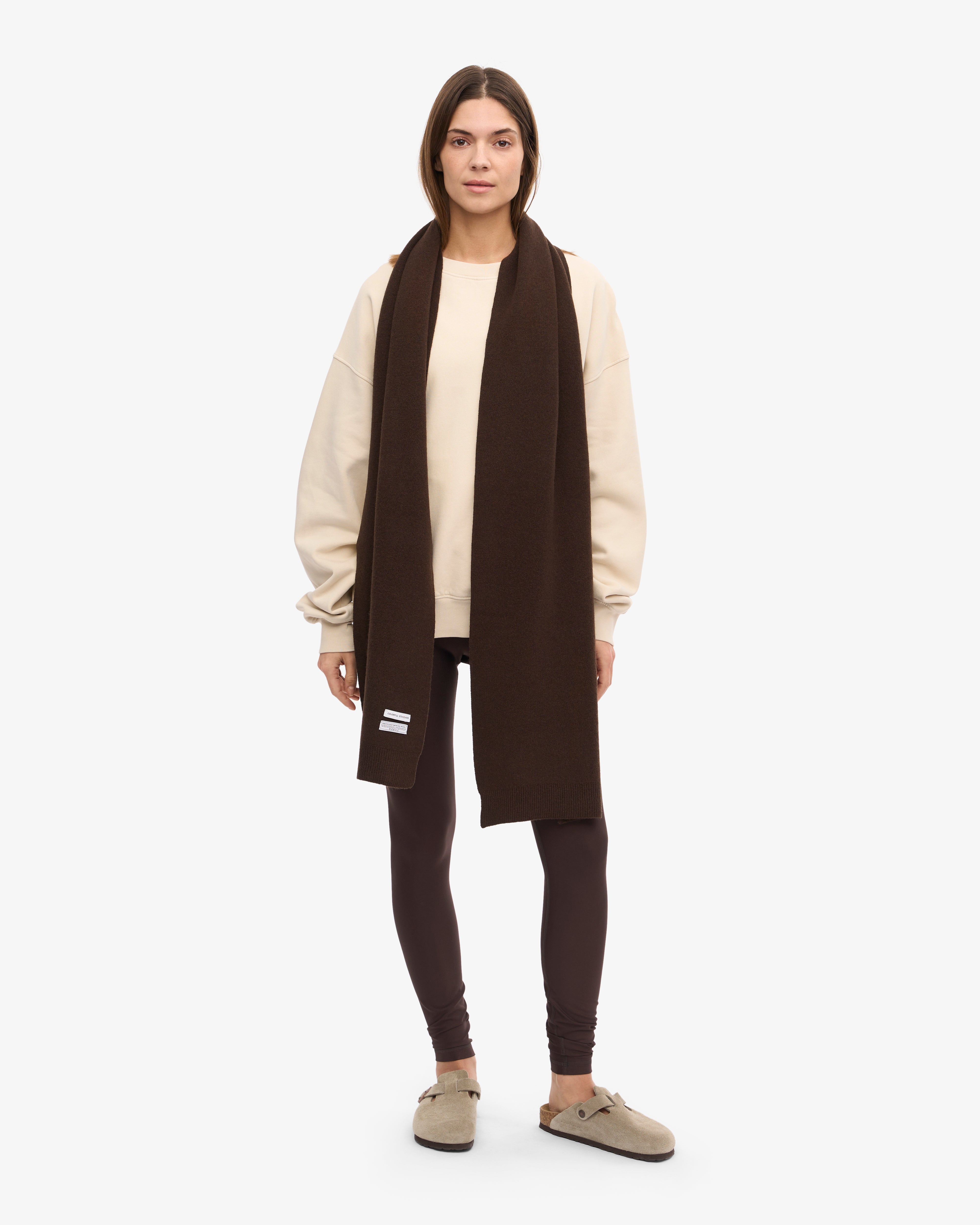 Premium Merino Wool Scarf for Women & Men - Soft Warm Winter Accessory in Coffee Brown - Perfect for Cold Weather, Outdoor Activities & Fashion Styling