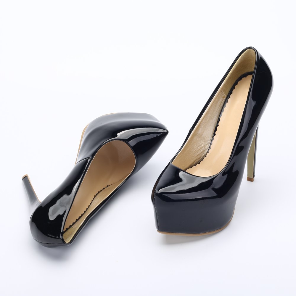 OCHENTA Women's Hidden Platform Stiletto High Heels Slip On Pumps - Comfortable Dress Shoes for Party, Wedding & Evening Events