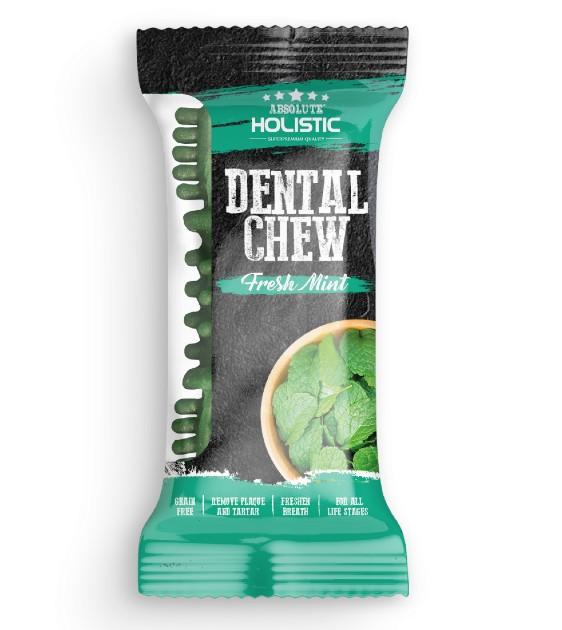 Absolute Holistic Dental Dog Chews for Small & Large Breeds - Natural Mint Flavor for Fresh Breath - Supports Oral Health & Teeth Cleaning - Perfect for Daily Dental Care & Training Treats
