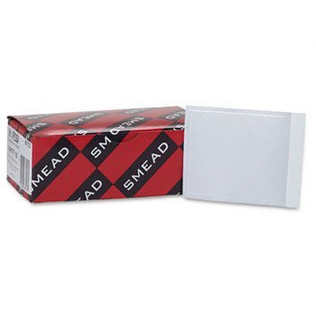 SMEAD Self-Adhesive Vinyl Pockets - Pack of 5 Clear/White Legal Size Top Tab Sheet Protectors (Holds 25 Sheets) - Perfect for Office Documents, School Projects & Legal Filing Organization