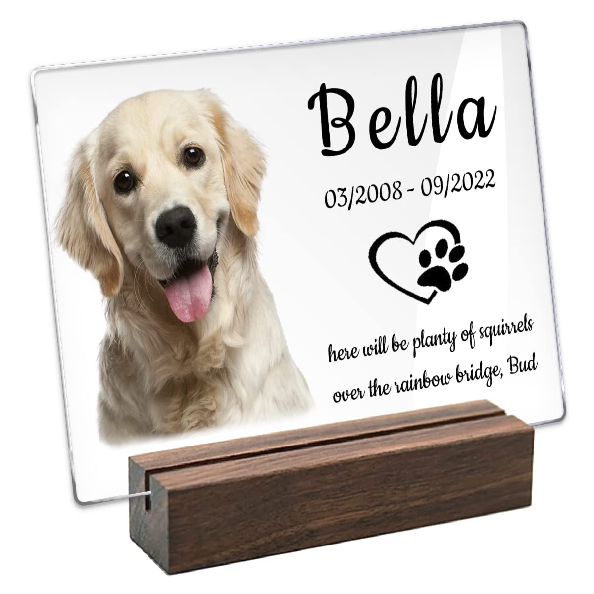 Personalized Dog Memorial Gift - Custom Acrylic Pet Photo Frame for Deceased Dogs - Sympathy & Bereavement Gift for Dog Lovers - Perfect for Pet Memorials, Home Decor & Comforting Grieving Pet Owners
