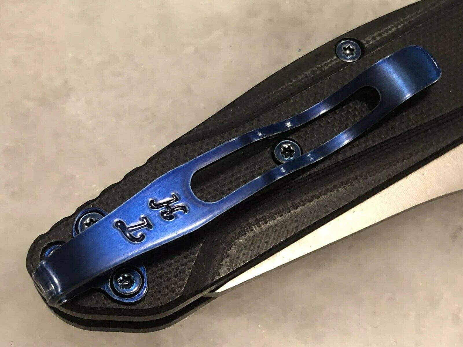 Premium Blue Titanium Deep Pocket Clip & Screws Replacement Set for Benchmade Osborne 940-1 Knife - Perfect for EDC, Outdoor Adventures & Tactical Use