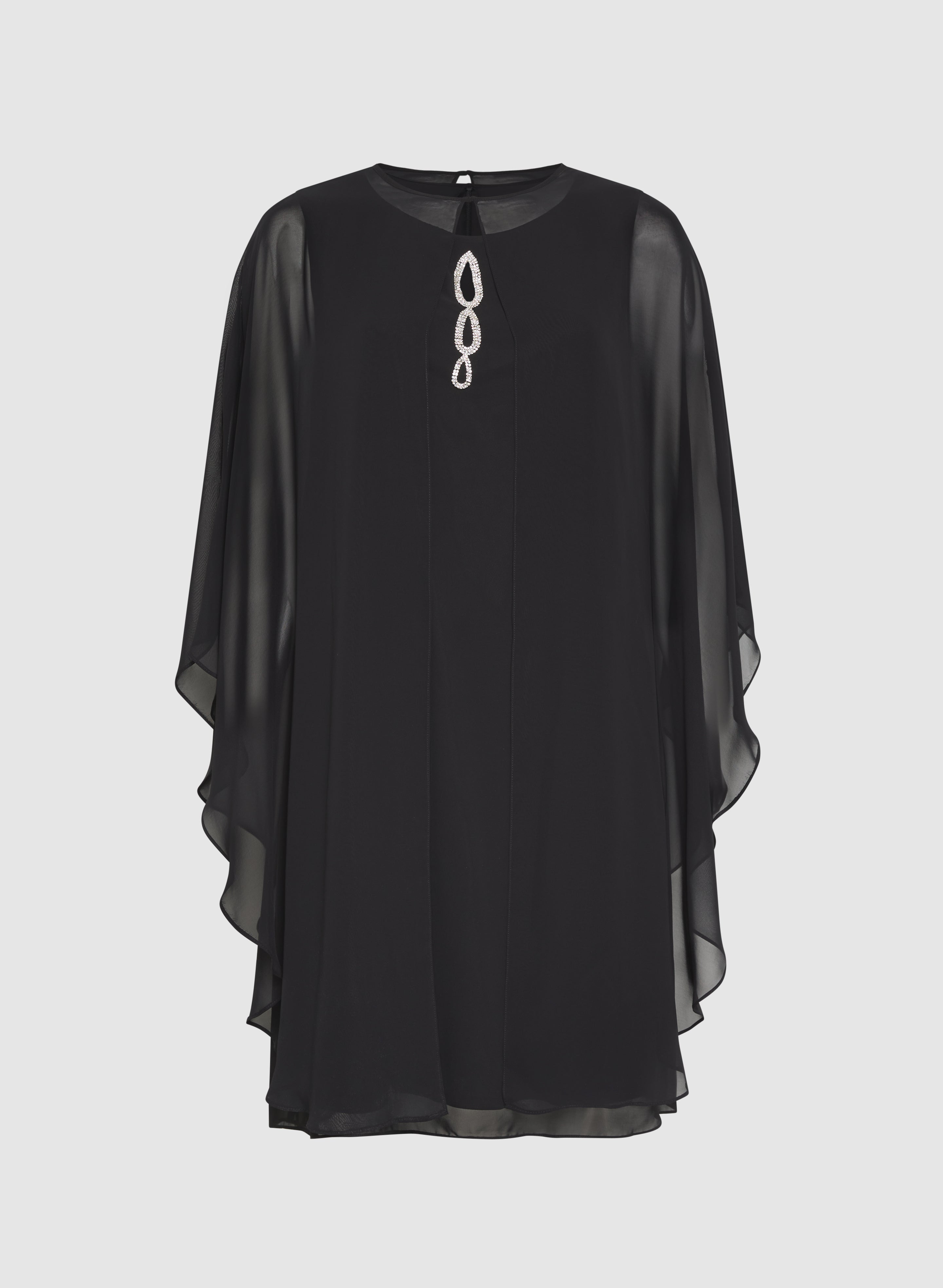 Elegant Chiffon Dress with Matching Cape Set for Women - Perfect for Weddings, Parties, and Special Occasions