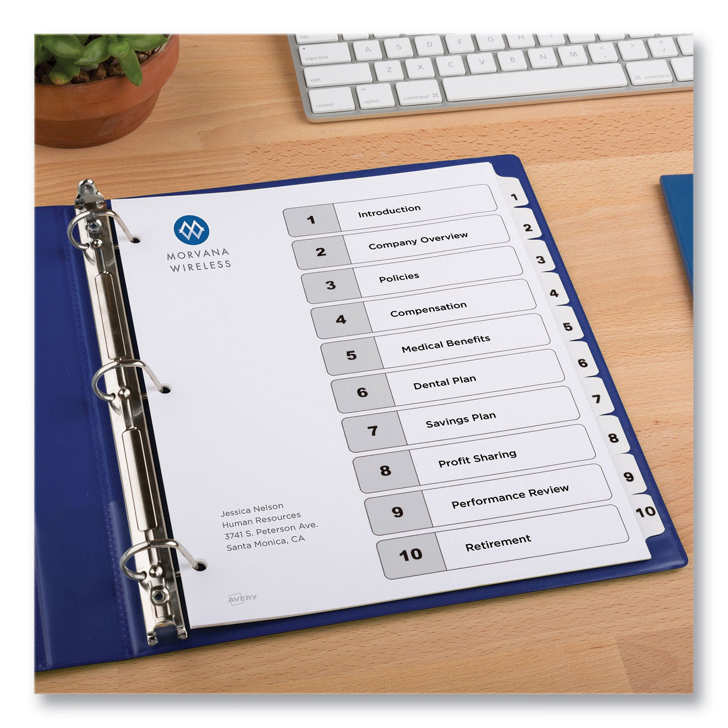 Avery Customizable Table of Contents Dividers - 10 Tab Index Tabs (1-10), 11 x 8.5 Inches, White, 6 Sets - Perfect for Office Organization, School Binders & Document Filing