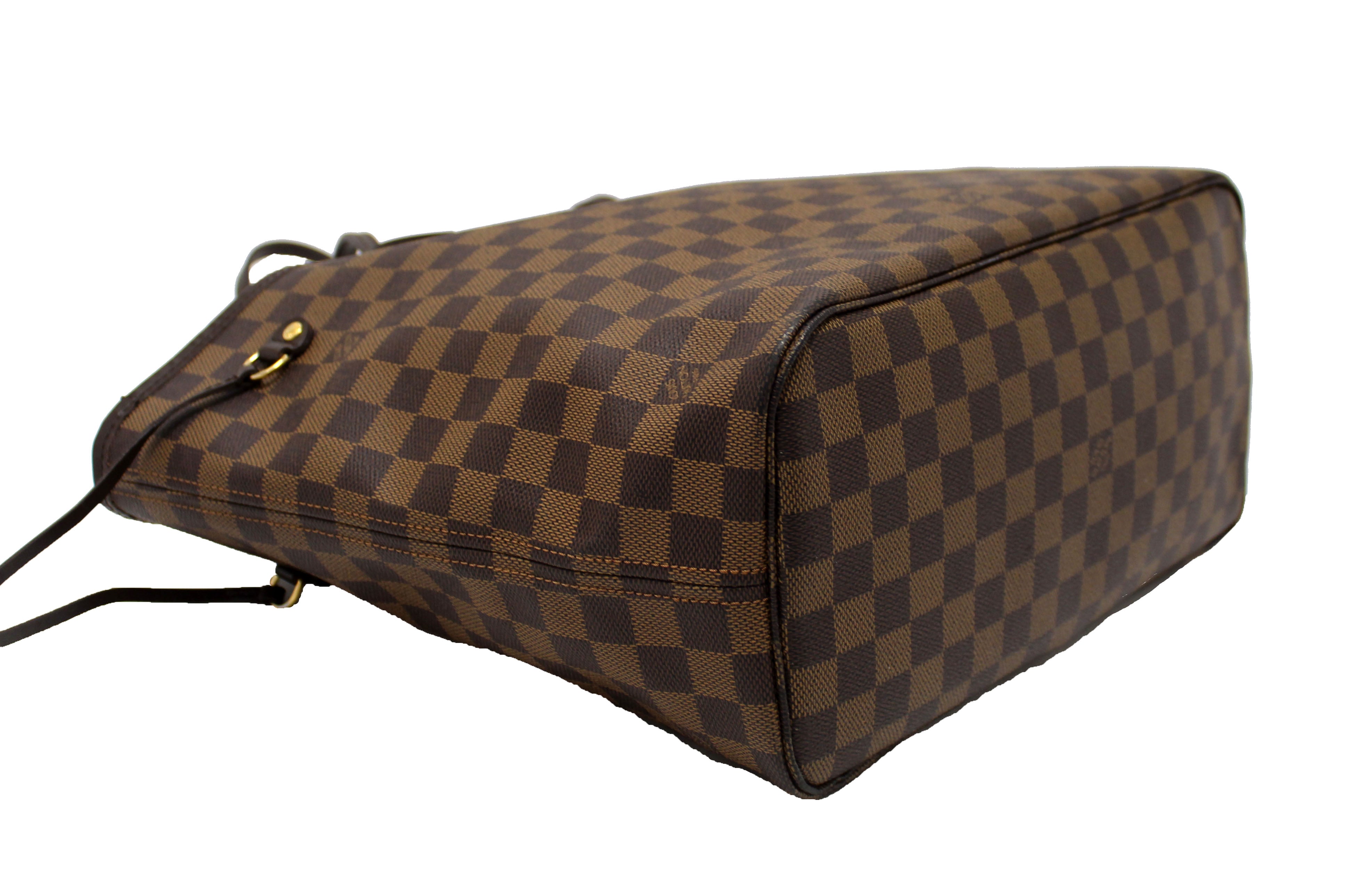 Authentic Louis Vuitton Damier Ebene Neverfull MM Tote Bag - Luxury Designer Shoulder Handbag for Women, Perfect for Work, Travel & Everyday Use