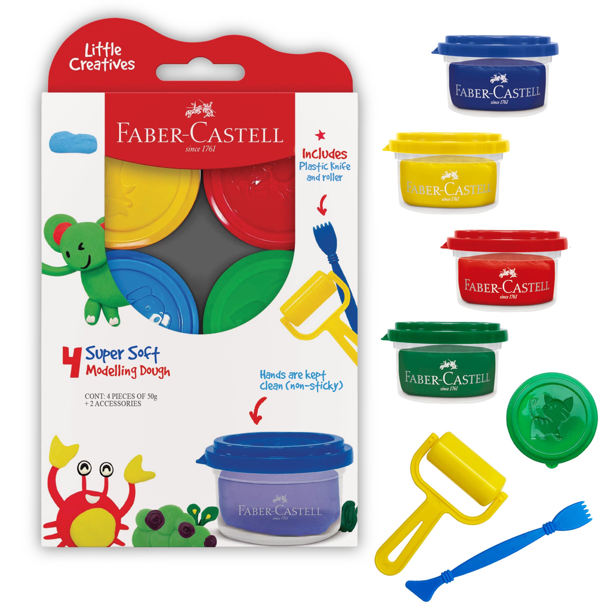 Little Creatives 4 Super Soft Modeling Dough Kit - Non-Toxic Play Dough for Kids Ages 3+, Perfect for Sensory Play, Arts & Crafts, and Creative Learning Activities
