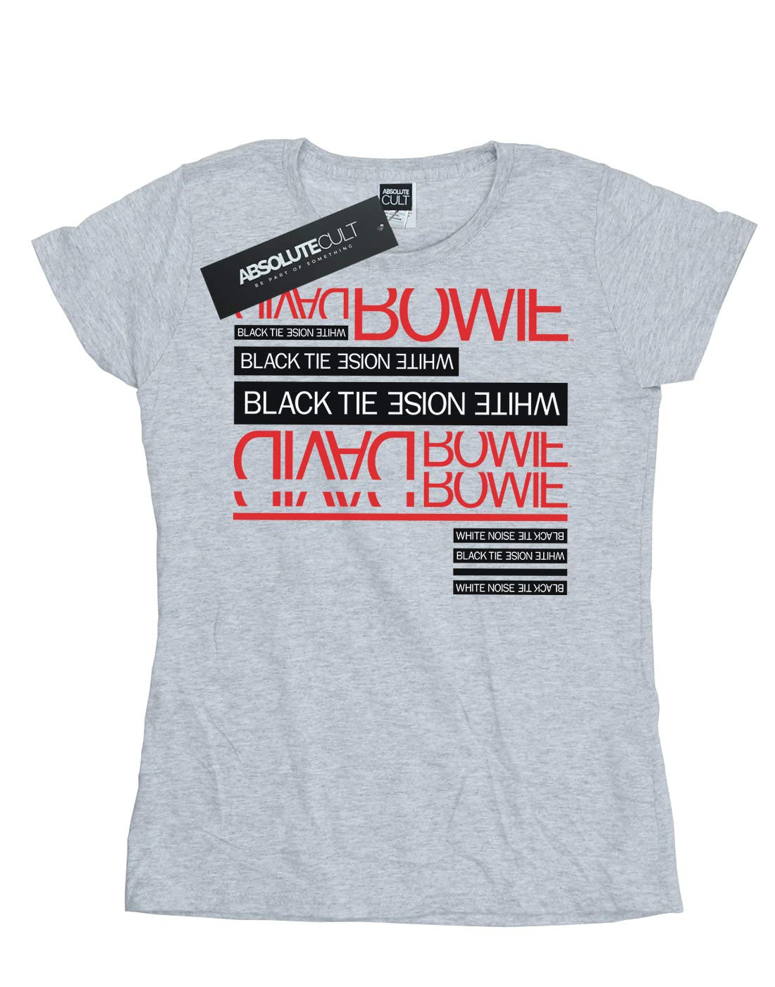 David Bowie Women's Black Tie White Noise Graphic T-Shirt | Vintage Rock Band Tee | Perfect for Concerts, Casual Wear & Music Lovers