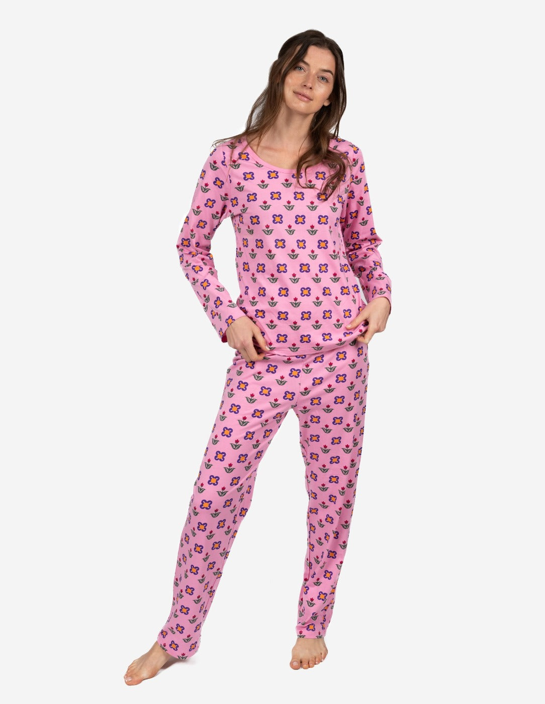 Women's Loose Fit Cotton Pajama Set - Soft & Breathable Sleepwear for Night & Lounge - Perfect for Relaxing at Home, Travel & Gift Giving