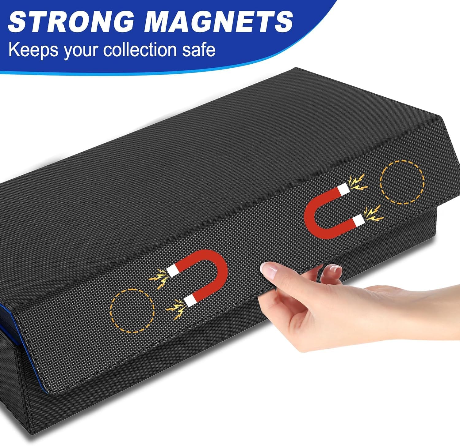 Premium 6-in-1 XXL MTG Card Storage Set with 5 Small Sleeves - 2600+ Capacity for TCG, Yugioh, Magic & Commander Cards (Black & Blue) - Perfect for Card Game Tournaments, Collectors & Organized Play