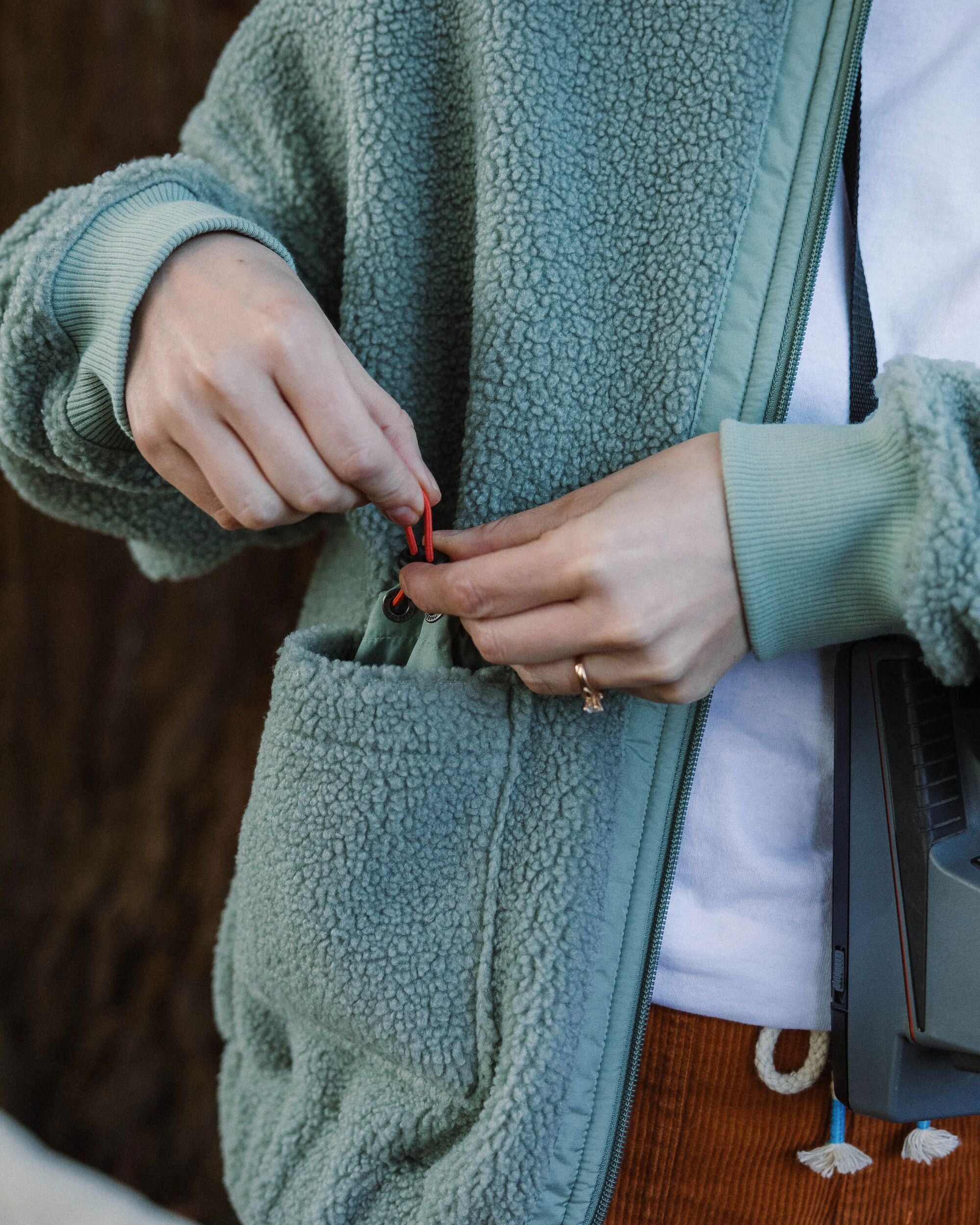 Lucia Recycled Sherpa Fleece Jacket - Eco-Friendly Warm Winter Coat for Women, Pistachio Green | Cozy Outerwear for Hiking, Camping & Casual Wear