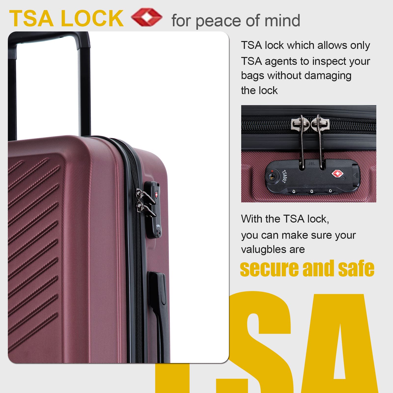 **Travelhouse 3-Piece Expandable Hardside Luggage Set with Double Spinner Wheels & TSA Lock - 20in Carry-On, 24in & 28in Checked Suitcases - Lightweight & Durable (Red) - Perfect for Air Travel, Business Trips & Vacations**