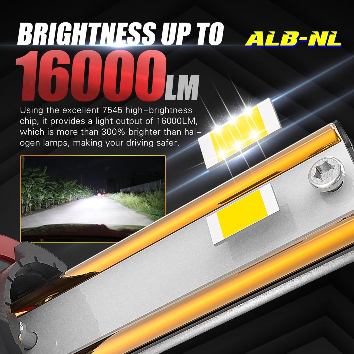 9006 LED Headlight Bulbs - HB4 Conversion Kit, 6000K Xenon White, Super Bright for Cars, Trucks & SUVs - Perfect for Night Driving & Foggy Conditions