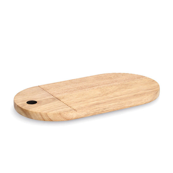 Premium Rubberwood Oval Cutting Board - Durable & Eco-Friendly Kitchen Essential for Chopping, Slicing & Food Prep