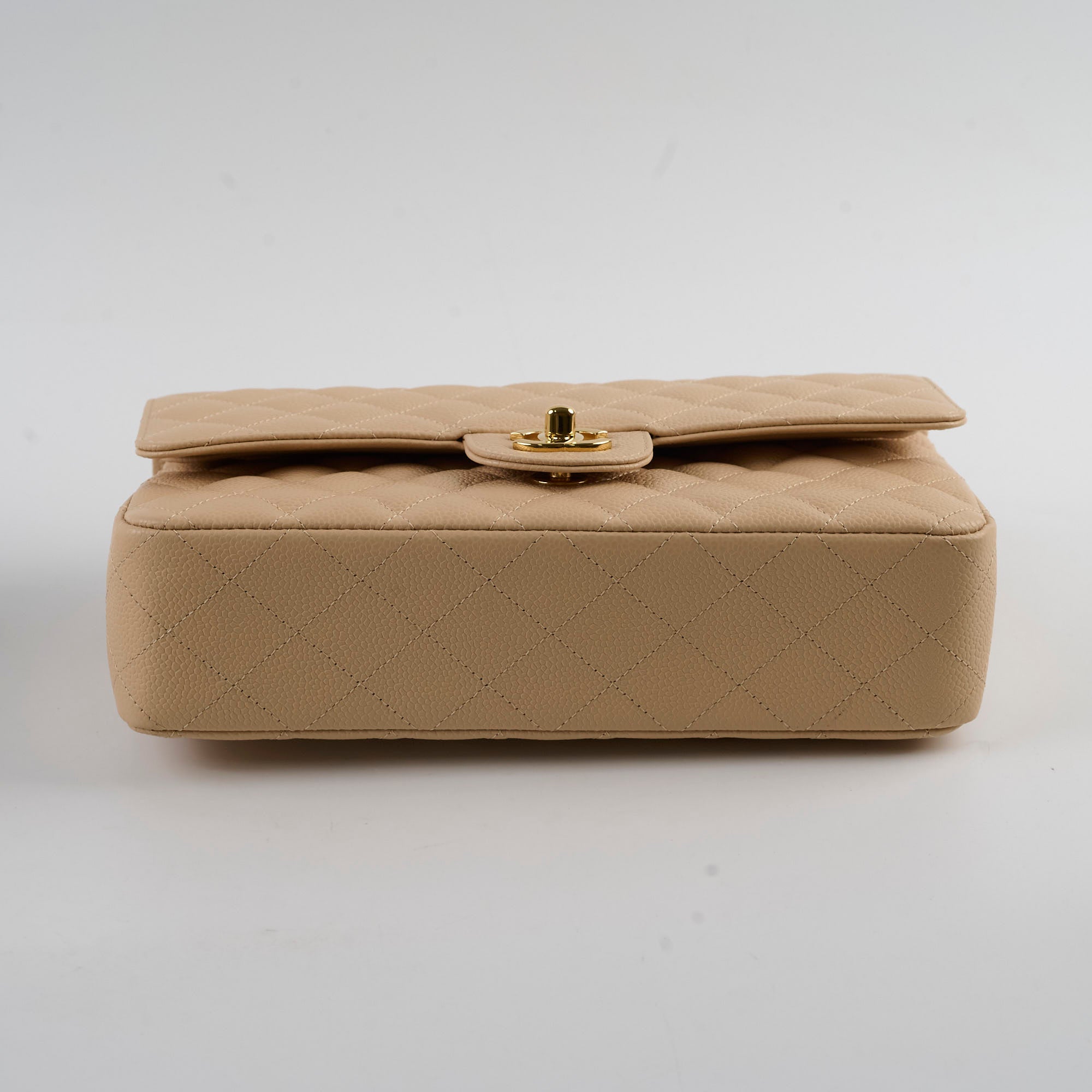 Chanel Caviar Medium M/L Classic Double Flap Bag in Beige Clair - Timeless Luxury Handbag for Women | Perfect for Work, Evening Events & Special Occasions