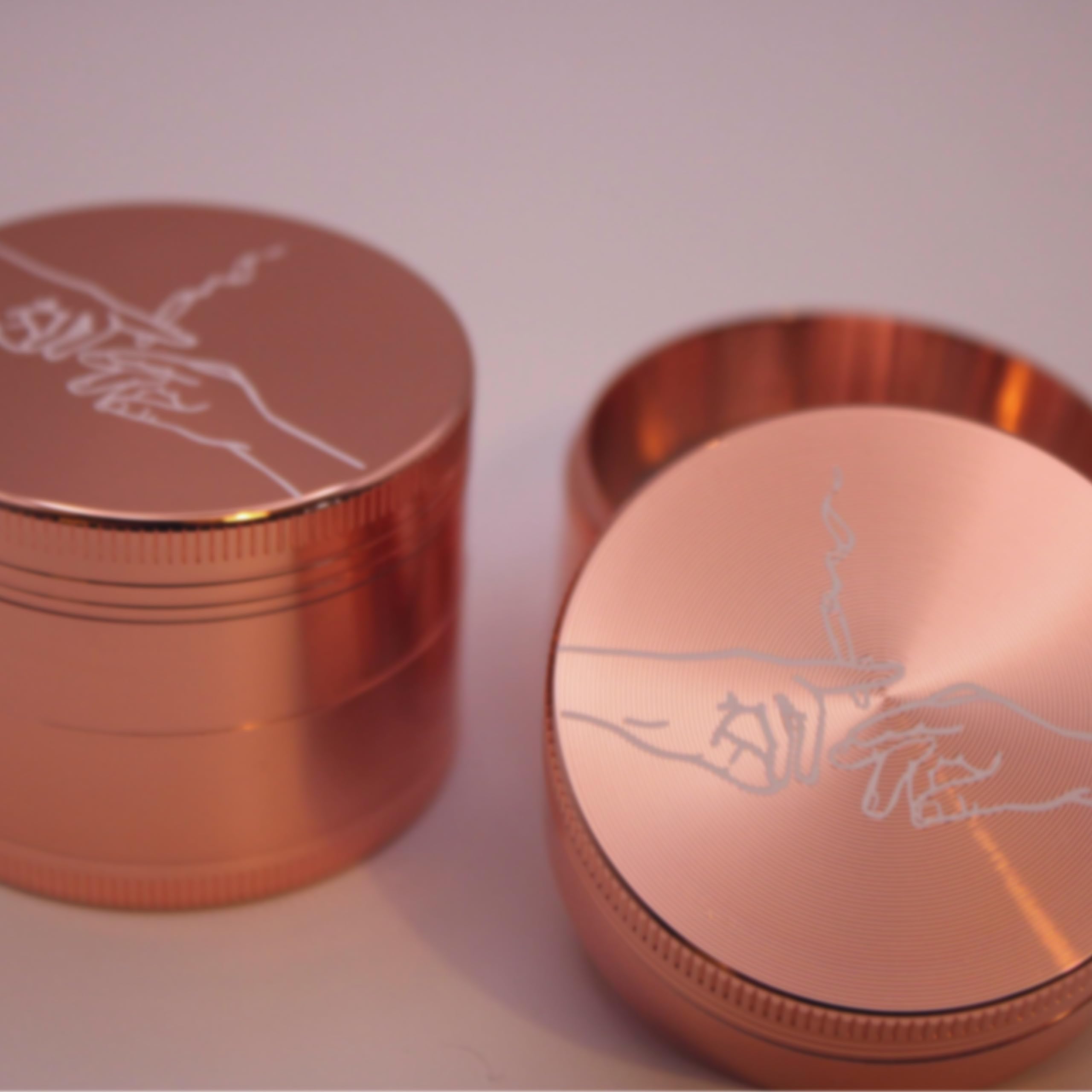 Premium 4-Piece Pink Metal Herb Grinder with Pollen Catcher - Sharp Diamond Teeth & Magnetic Lid - Perfect for Grinding Dry Herbs, Spices & Tobacco - Ideal for Cooking, Baking & Aromatherapy Use