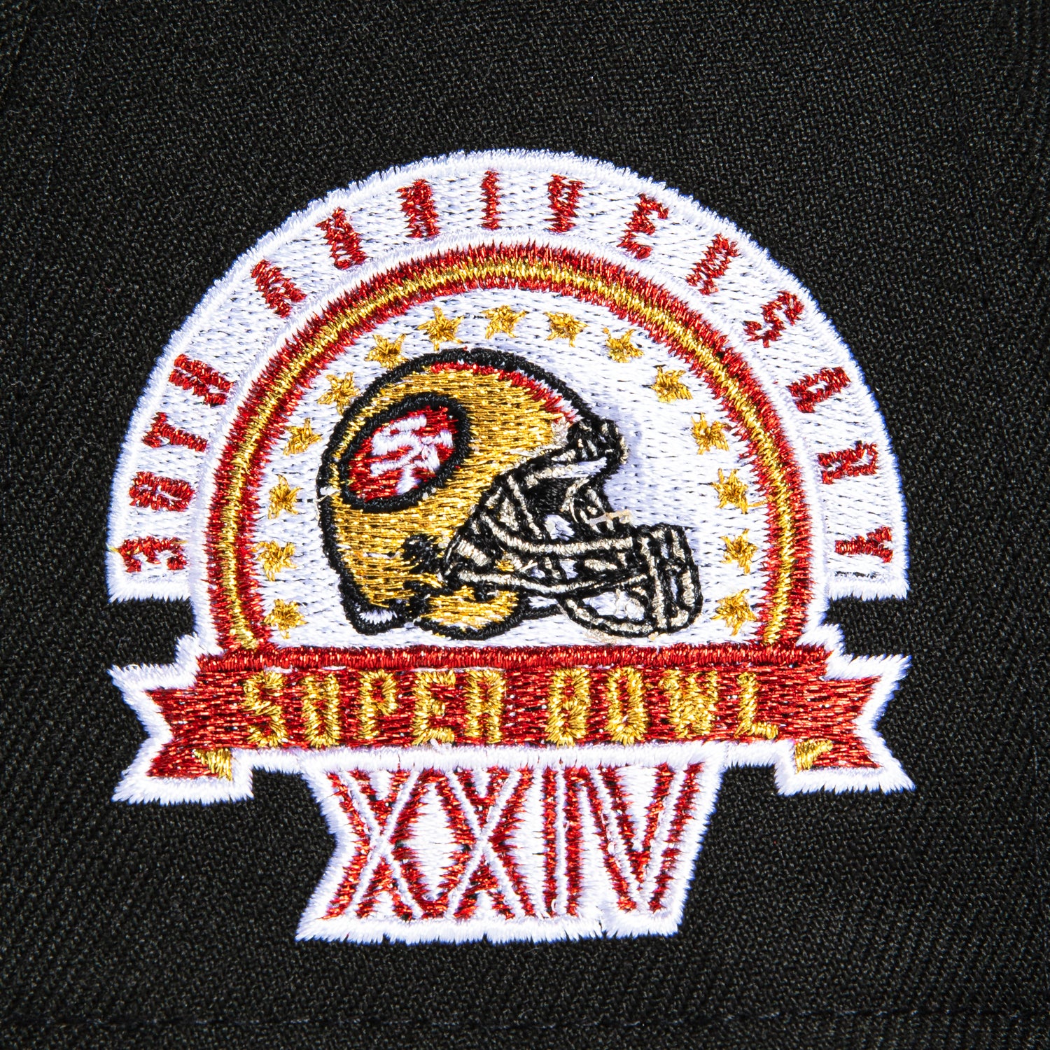 New Era 59Fifty San Francisco 49ers 30th Anniversary Champions Patch Hat - Black, Red & Gold NFL Football Cap for Fans & Collectors - Perfect for Game Day, Sports Events & Memorabilia Display