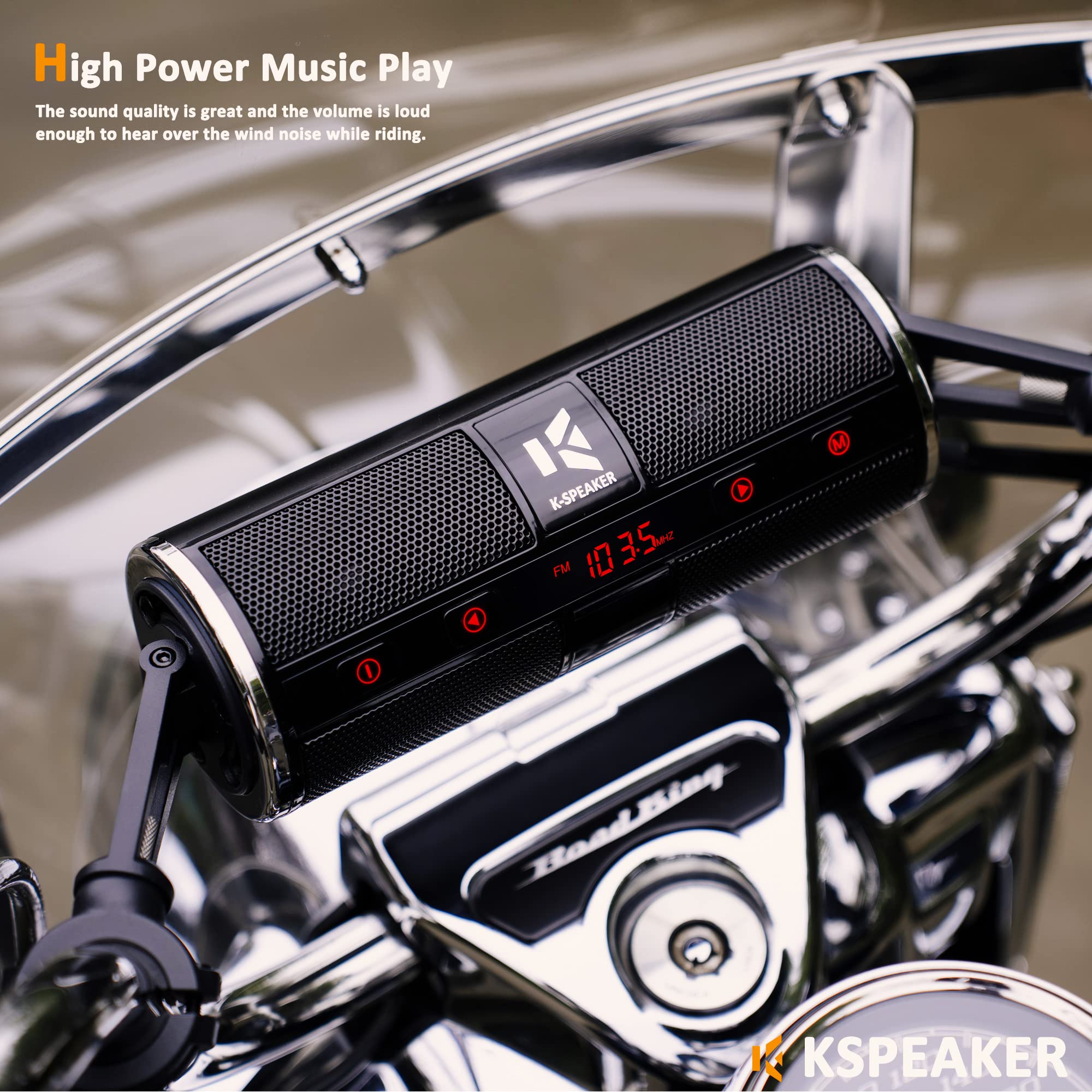 Waterproof Bluetooth Motorcycle Speakers with Built-in Amplifier - 3 Inch Metal MP3 Player for ATV, Scooter, 12V Vehicles (K2BL) - Perfect for Outdoor Rides & Road Trips
