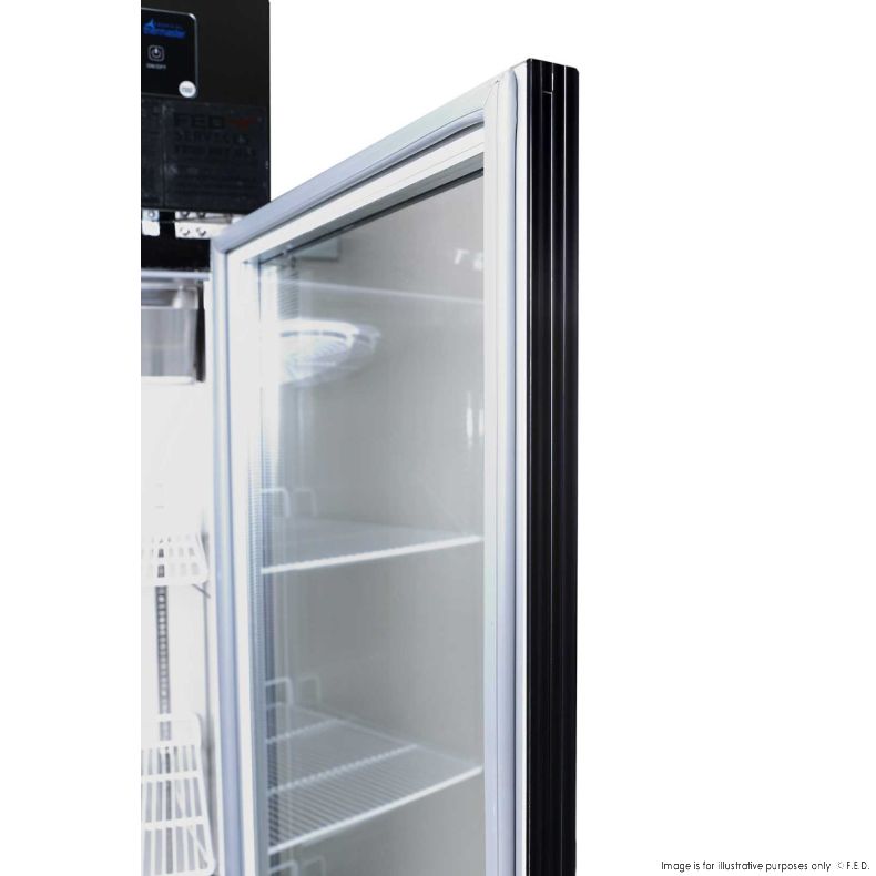 2NDs: Black Stainless Steel Single Glass Door Upright Freezer - SUFG500B NSW1474 | Perfect for Restaurants, Grocery Stores & Home Kitchens