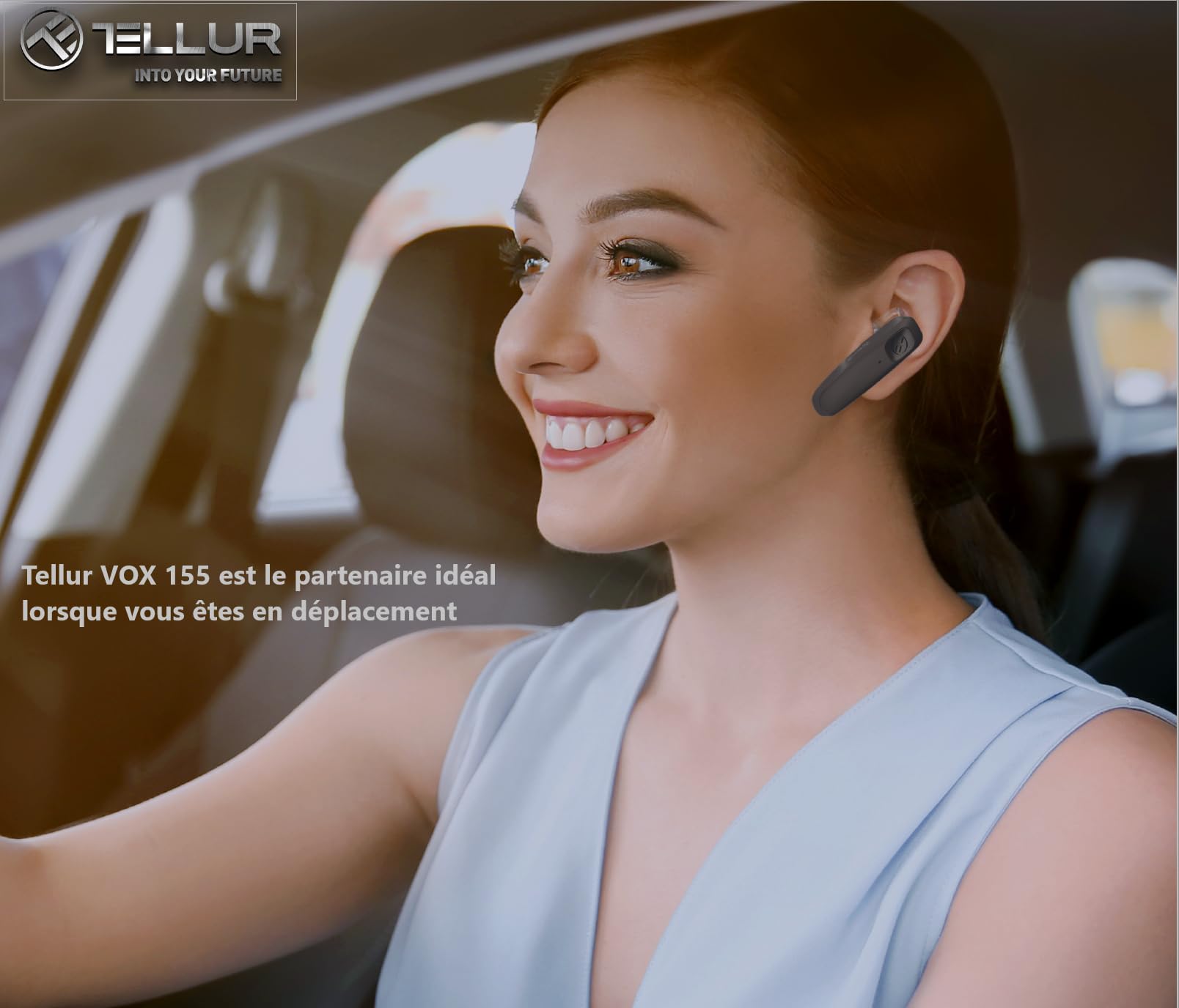 TELLUR VOX 155 Wireless Bluetooth Headset Mono - Hands-Free Headset with USB-C Charging, Multipoint Connectivity, HD Voice & Dual Noise Cancelling Mics, 360° Rotatable Hook - Perfect for Office Calls, Driving, and Remote Work