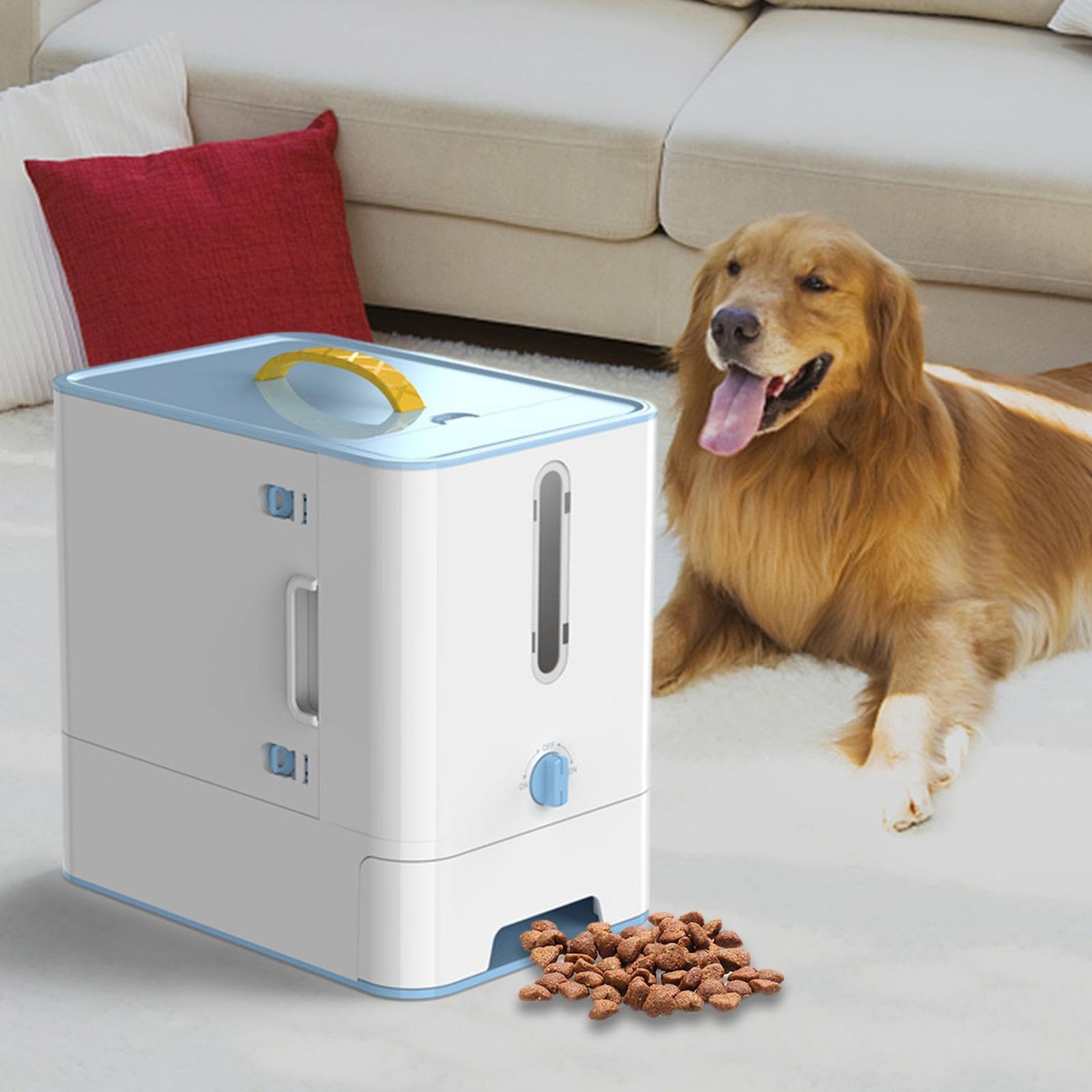 Enakshi® 50L Large Pet Food Storage Container with Airtight Lid & Handle - Keep Dog & Cat Food Fresh - Durable Plastic Pet Feeder Box in Blue - Ideal for Dry Kibble, Treats & Bulk Food Storage - Perfect for Home, Kitchen & Travel Use
