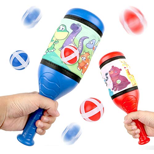 CACAZI Kids Catch Ball Toy Set - Outdoor Toss and Catch Game for Children Ages 3-8 | Fun Sports Activity for Backyard, Park & Beach Play | Includes 2 Paddles & Balls for Parent-Child Bonding