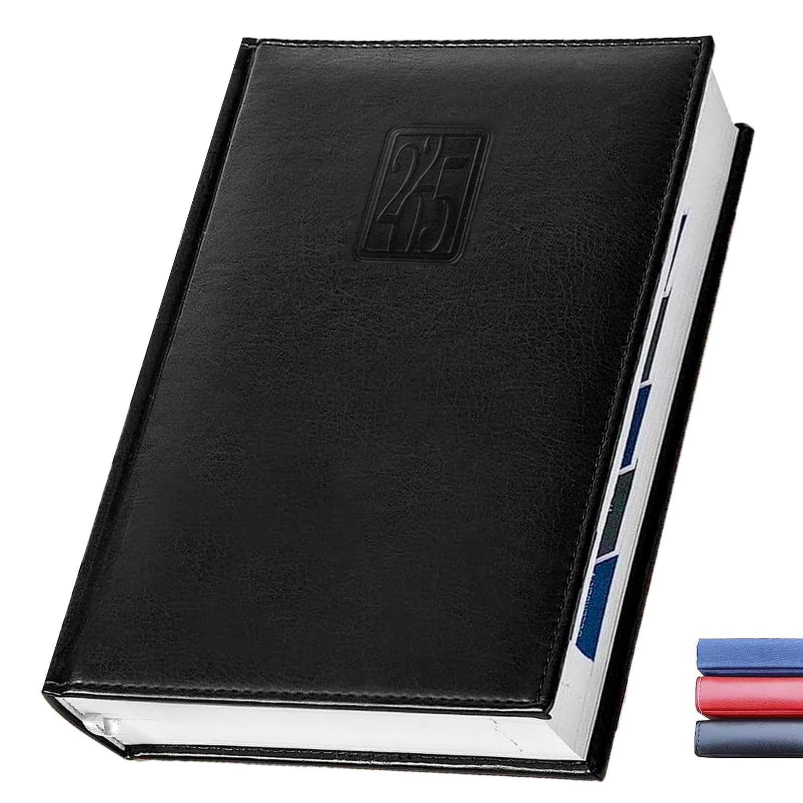 2025 Daily Planner - A5 Business & Personal Organizer with Hourly Schedule, Monthly Tabs & Calendars | 365-Day Page-A-Day 5x7 Agenda for Women & Men | Perfect for Work, School & Goal Tracking (Black)