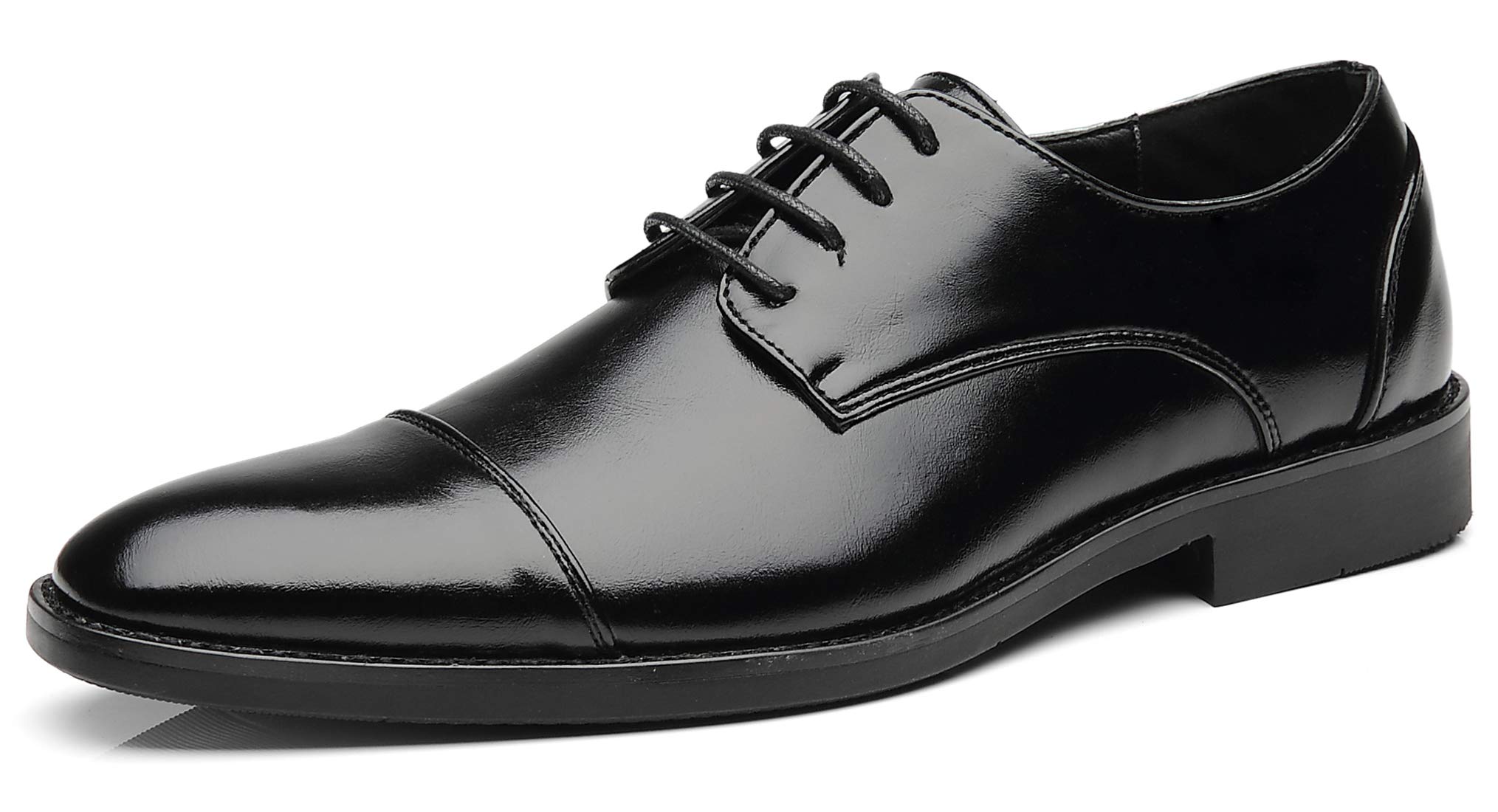 Men's Classic Wingtip Oxford Dress Shoes - Formal Cap-Toe Lace-Up Shoes for Business, Weddings & Special Occasions