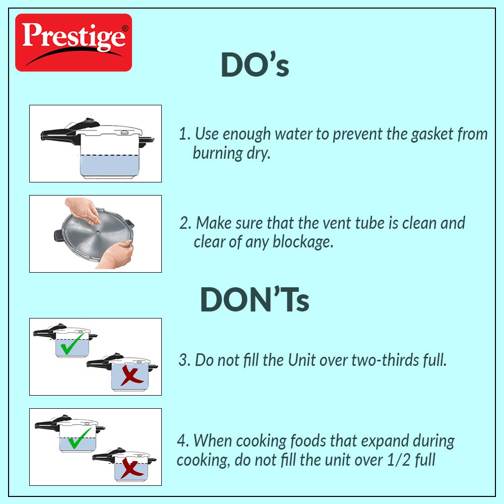 Prestige Nakshatra 2L Aluminum Pressure Cooker - Fast & Safe Cooking for Indian Cuisine, Perfect for Dal, Rice & Biryani - Ideal for Home Kitchens & Camping