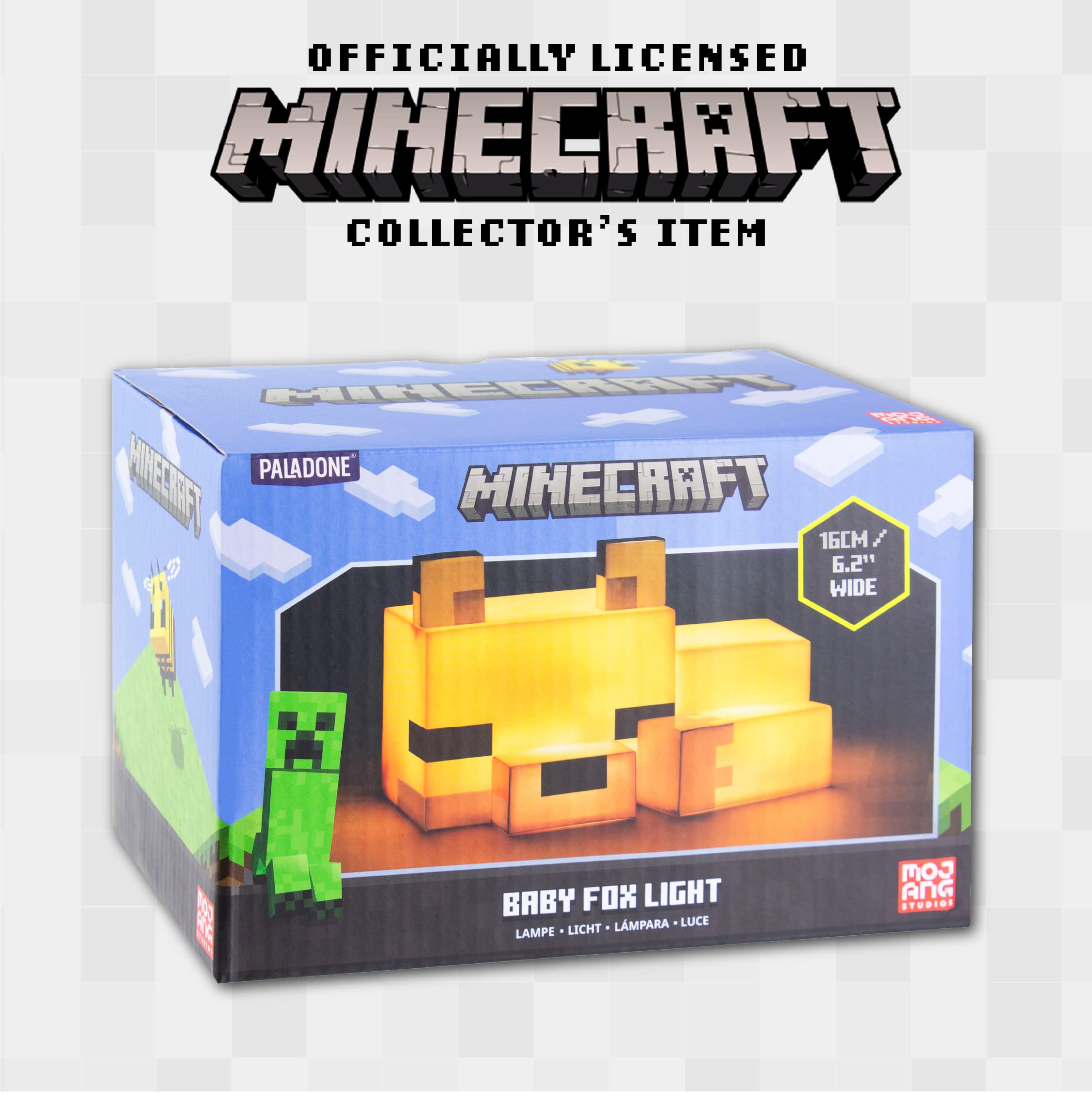 **Paladone Minecraft Cute Fox Night Light - Soft Orange Glow, Officially Licensed Desk Lamp for Gaming Room, Kids & Teen Bedroom - Perfect for Nighttime Reading & Cozy Ambiance**