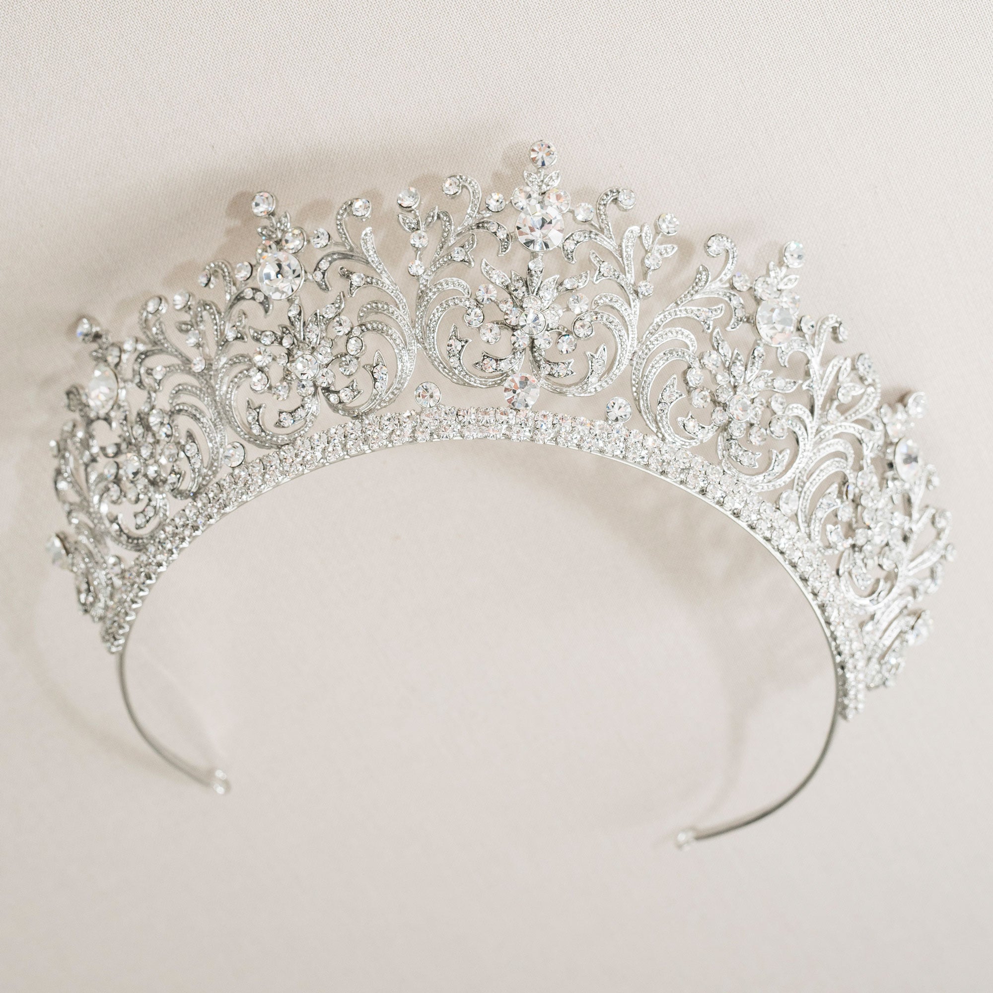 Lady Georgina Crystal Tiara - Elegant Rhinestone Headpiece for Weddings, Prom & Special Occasions