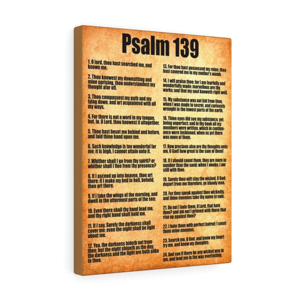 Christian Wall Art - Gold Bible Verse Canvas with Psalm 139 Scripture - Inspirational God with You Religious Home Decor for Living Room, Bedroom & Church