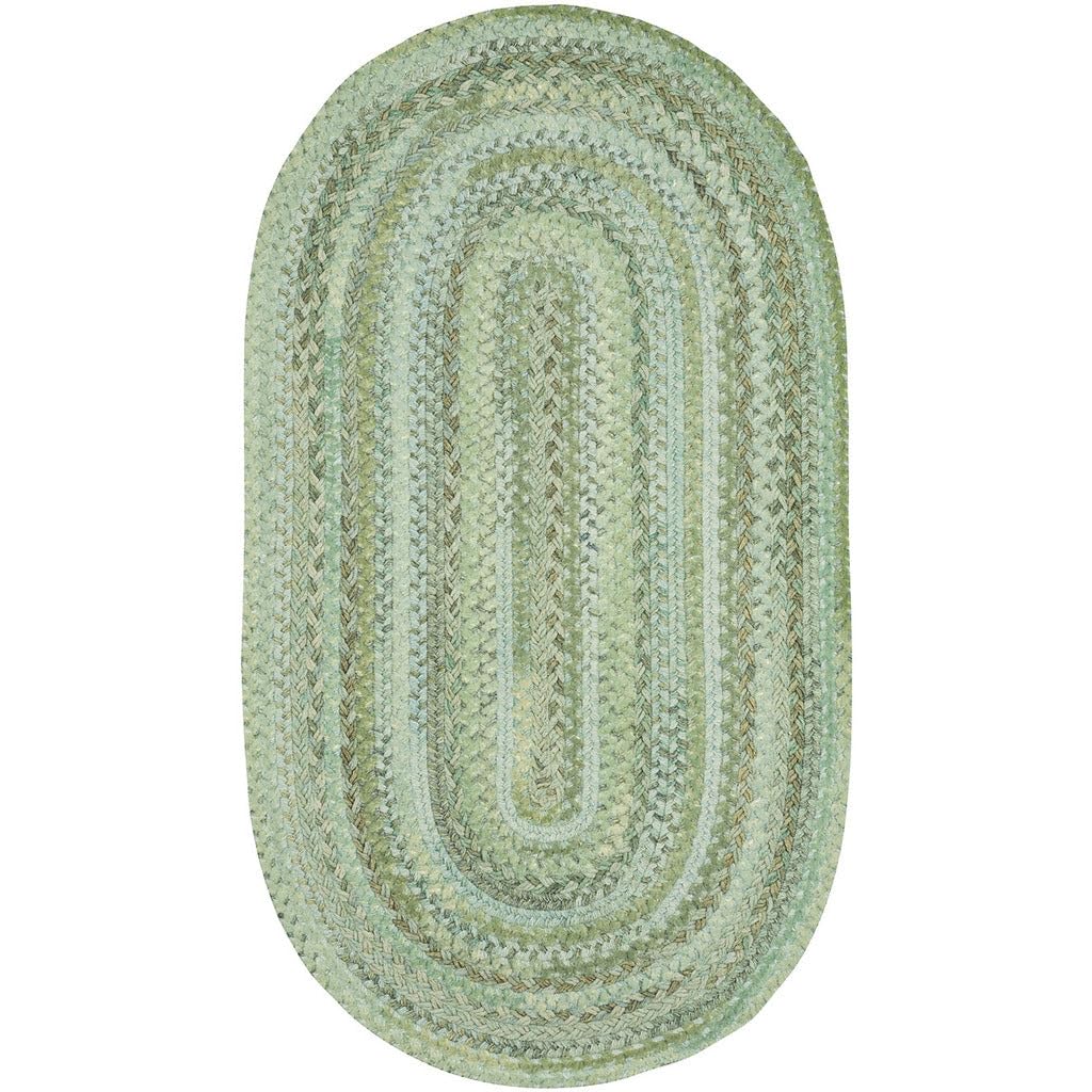 Capel Rugs Harborview Oval Braided Jute Rug 24x36 Inch - Natural Green Eco-Friendly Floor Mat for Living Room, Bedroom & Entryway Decor
