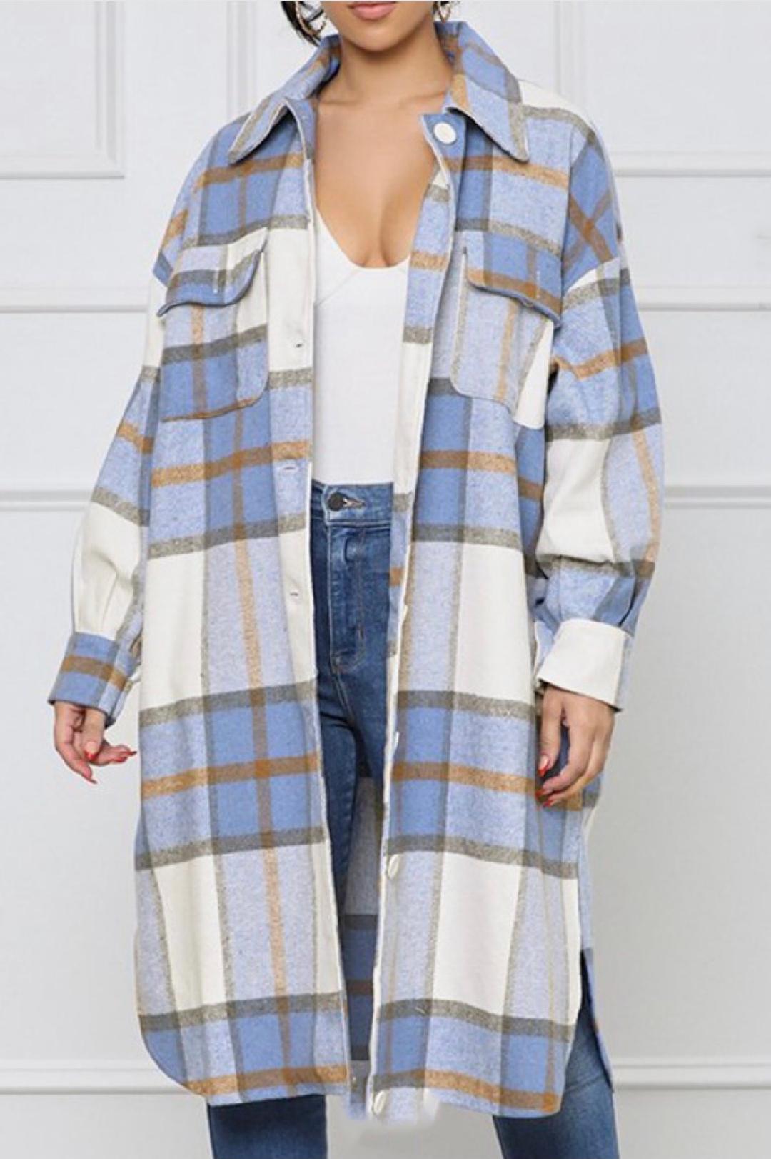 Marissa Plaid Jacket for Women - Blue Multi Color Tartan Coat | Stylish Fall & Winter Outerwear for Casual Outings, Office Wear & Date Nights