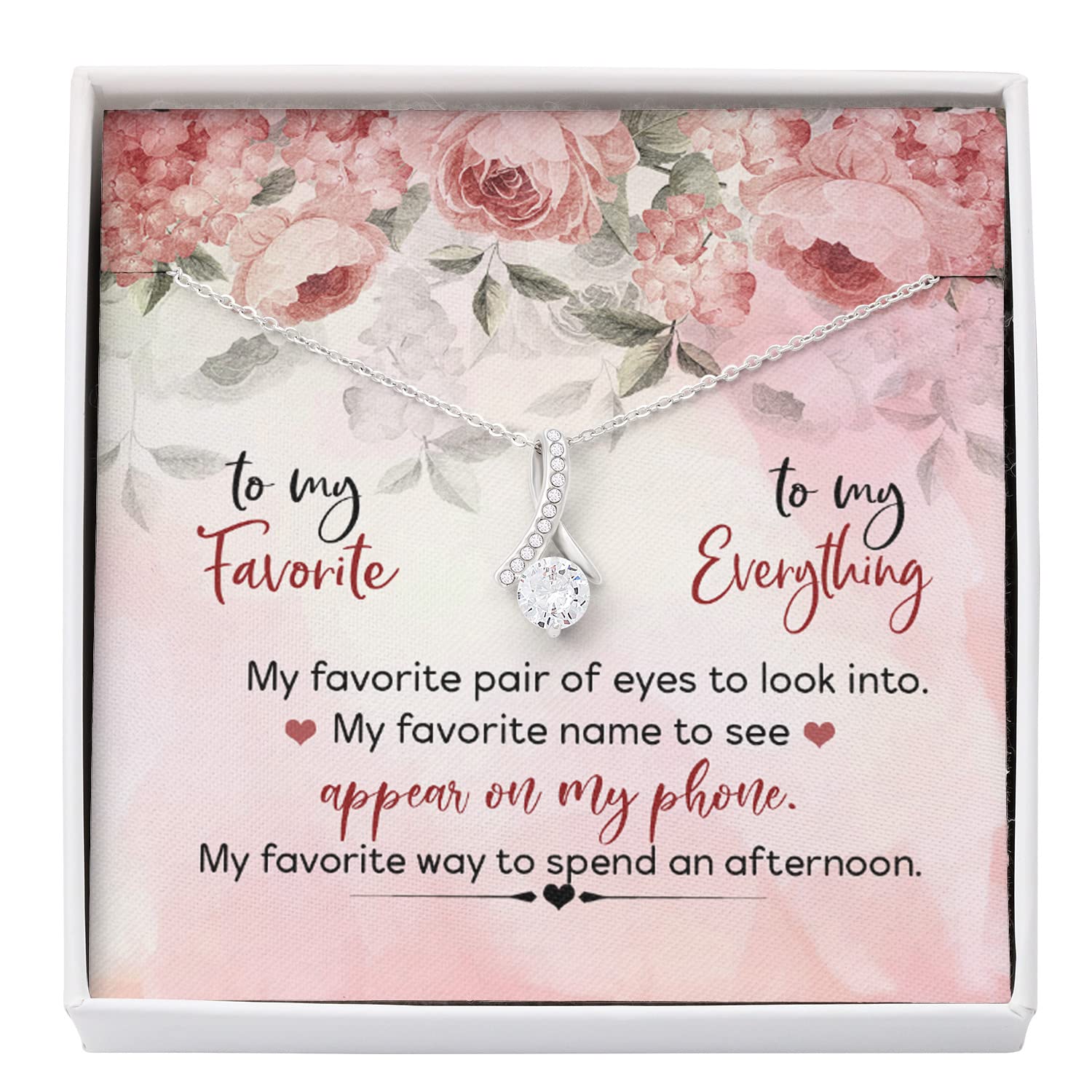 To My Wife Necklace - Romantic Birthday & Anniversary Jewelry Gift for Wife from Husband | Best Mother's Day & Christmas Present for Her | Perfect for Date Nights, Weddings & Special Occasions
