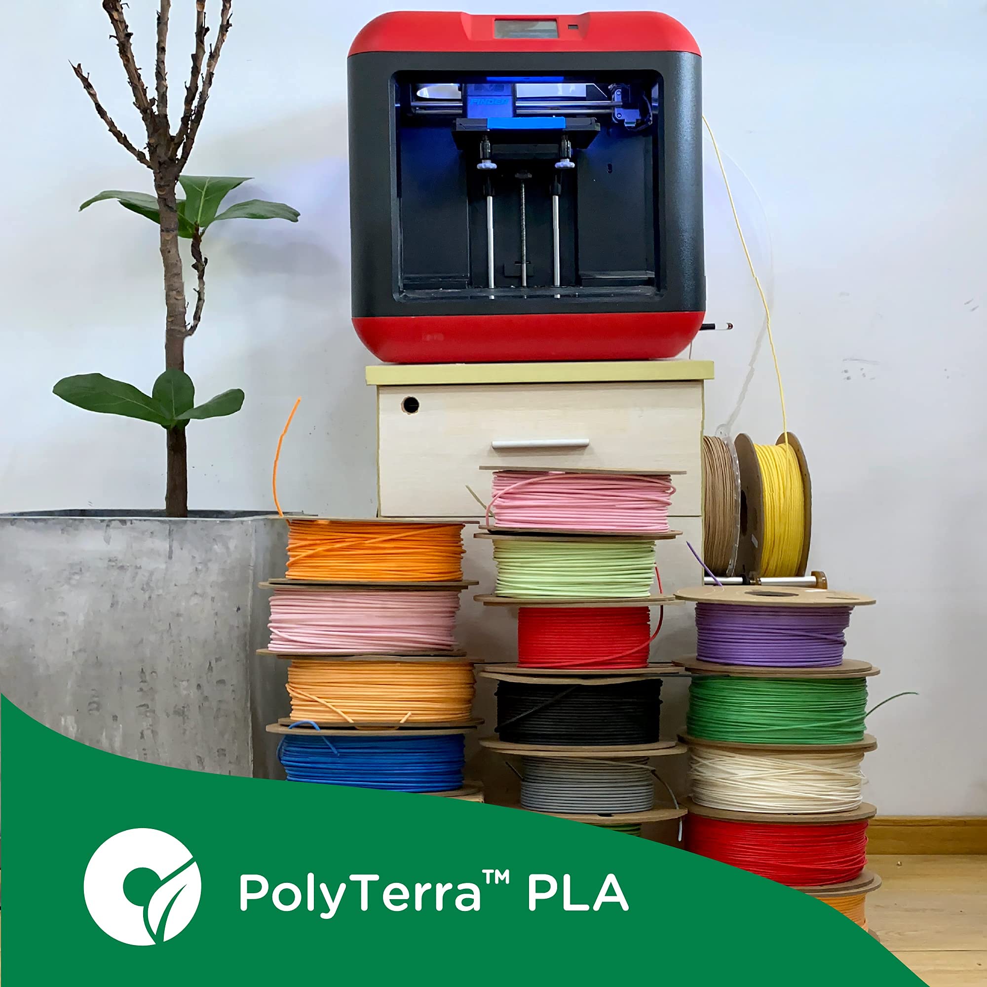 Polymaker PolyTerra Matte PLA 3D Printer Filament 2.85mm (3mm) Black 1kg Spool - Compatible with 2.85mm Nozzle 3D Printers - Perfect for Prototyping, Cosplay Props & Home Decor Projects