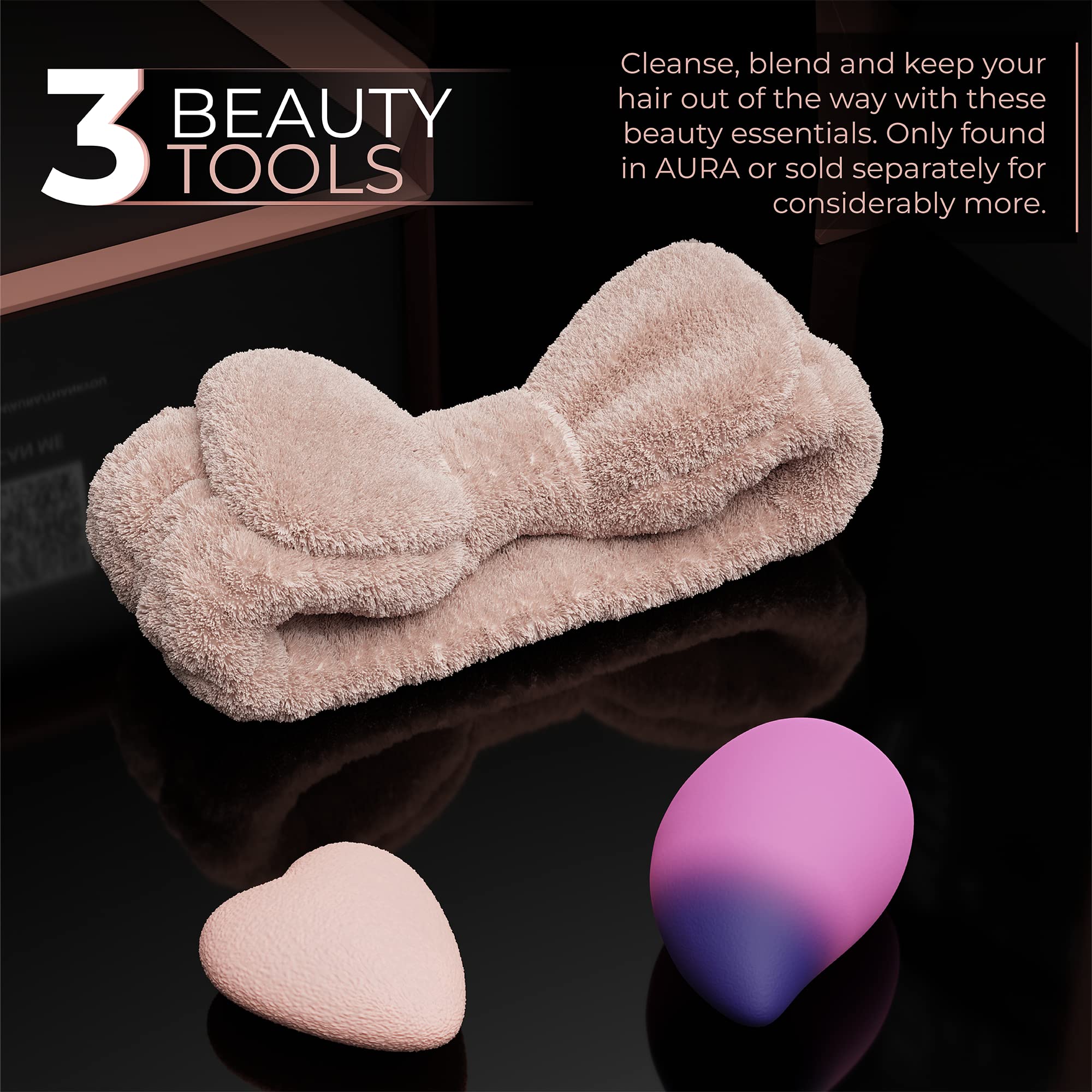 Glownique Aura 30-Piece Rose Gold Vegan Makeup Brush Set with Travel Case - Professional Foundation Brushes for Powder, Liquid & Cream | Includes Blender, Headband & eBook | Perfect for Makeup Artists, Beauty Influencers & Travel Makeup Kits